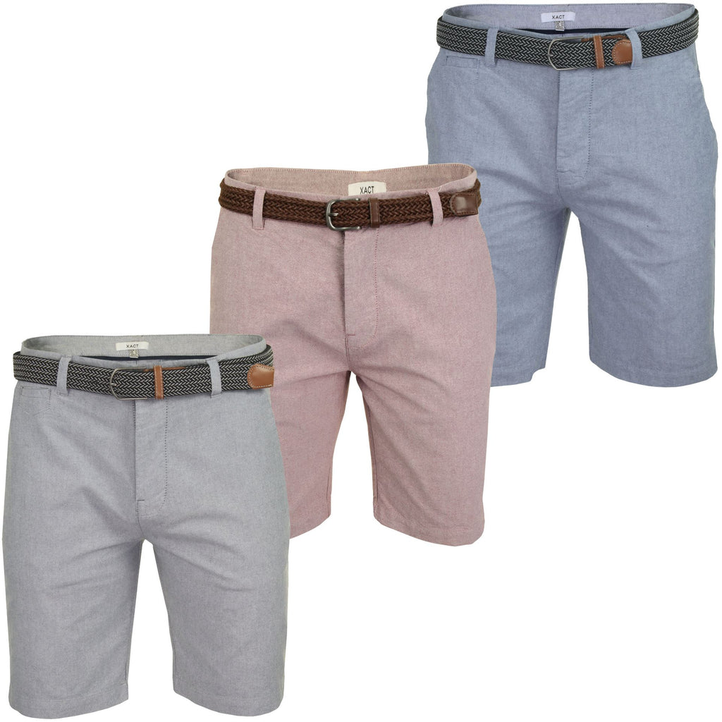 Xact Mens Oxford Chino Shorts with Belt Eon Clothing