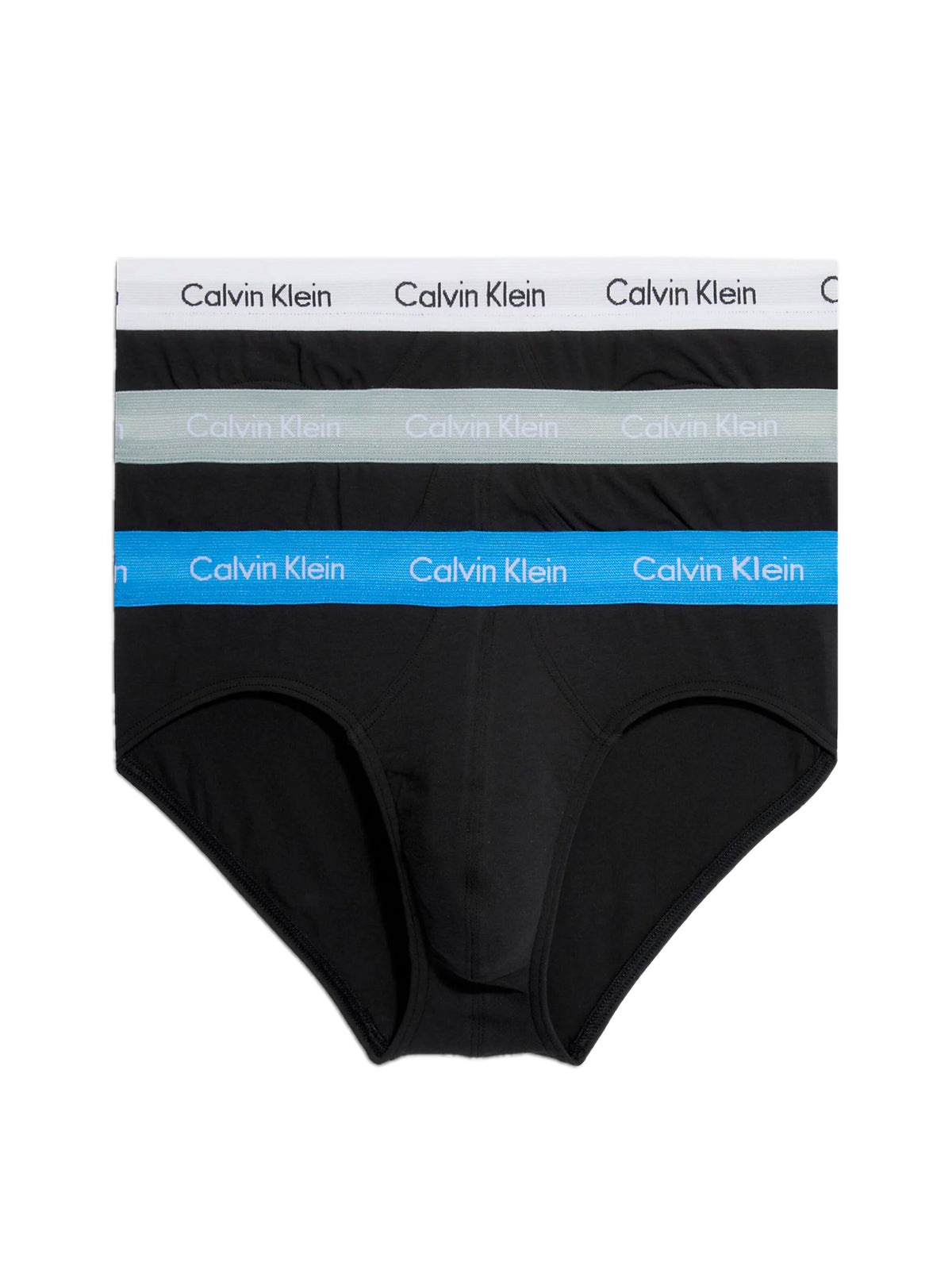 Mens Hip Brief Pants by Calvin Klein (3-Pack), 01, U2661G, B-Grey Heather, Wht, Palace Blue Wb