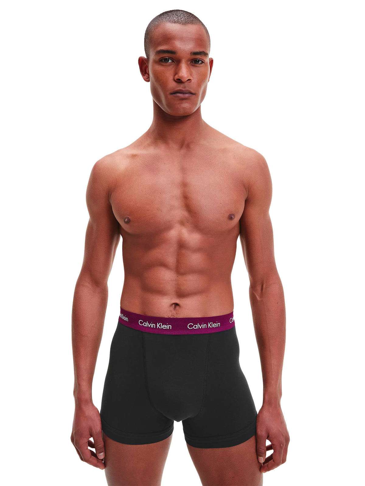 Calvin Klein Mens Classic Stretch Boxer Shorts/ Trunks (3-Pack), 04, U2662G-Ss22, B-Groovy Plum/ Bright Rose/ Blue Logo