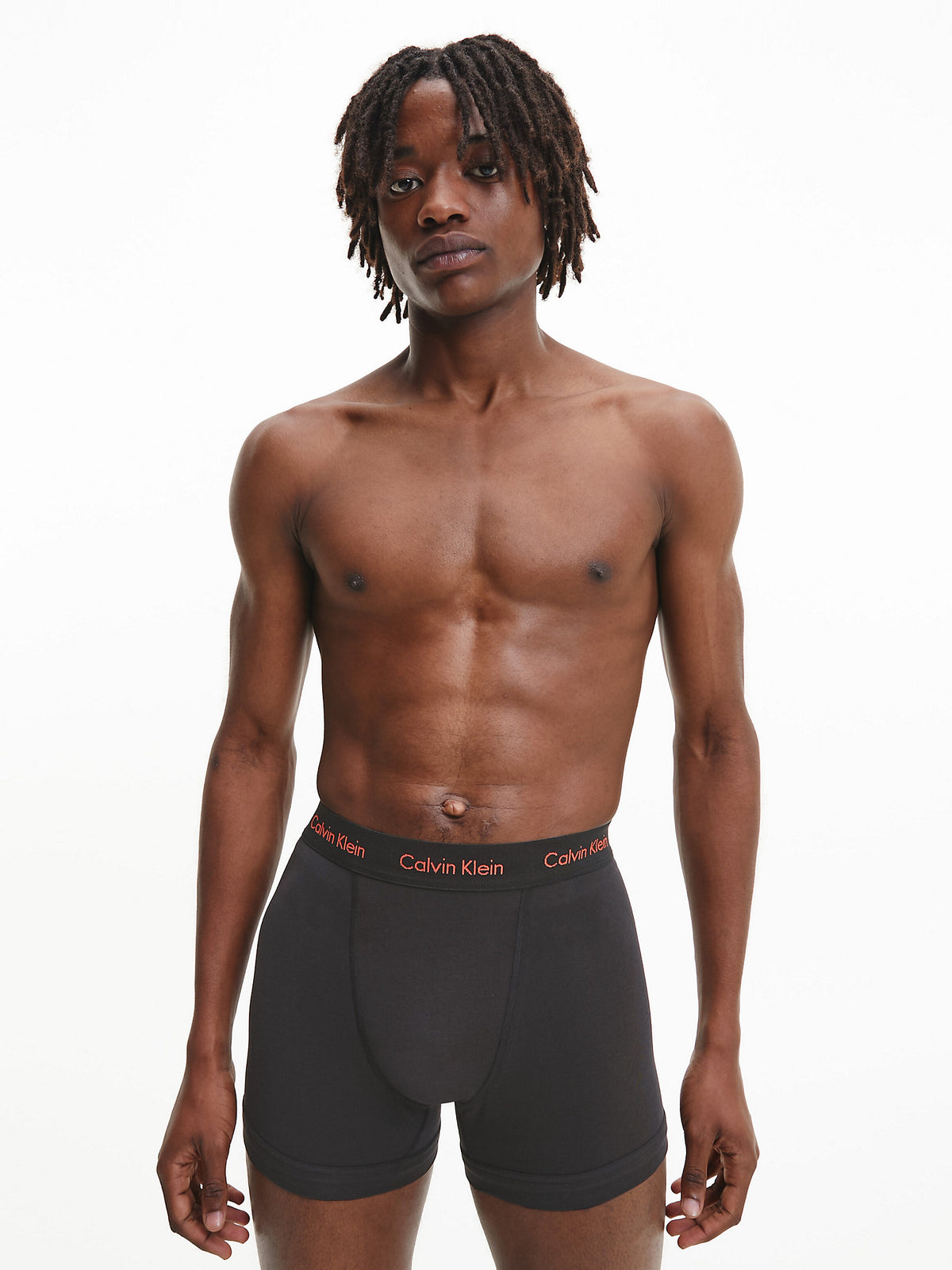 Calvin Klein Mens Classic Stretch Boxer Shorts/ Trunks (3-Pack), 03, U2662G-Ss22, B-Faded Grey/ Samba/ Evergreen Logo
