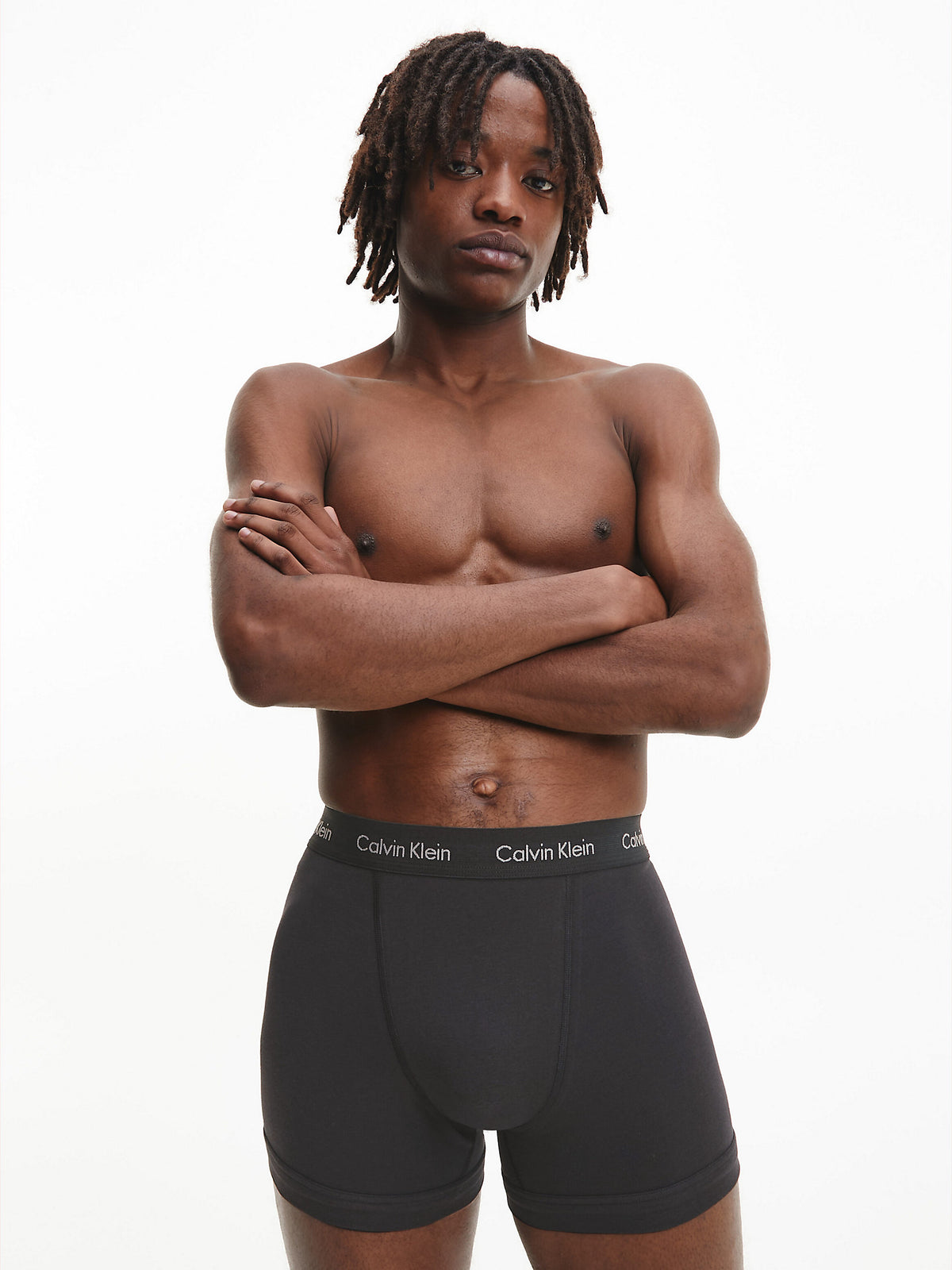 Calvin Klein Mens Classic Stretch Boxer Shorts/ Trunks (3-Pack), 02, U2662G-Ss22, B-Faded Grey/ Samba/ Evergreen Logo