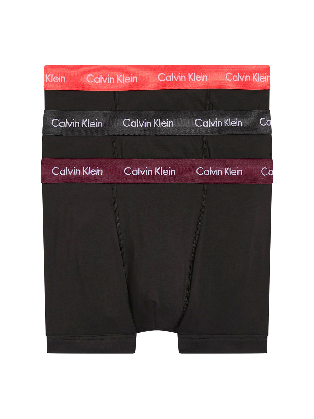 Calvin Klein Mens Classic Stretch Boxer Shorts/ Trunks (3-Pack), 01, U2662G-Ss22, B-Rhone/ Charcoal Hthr/ Orange Odsy