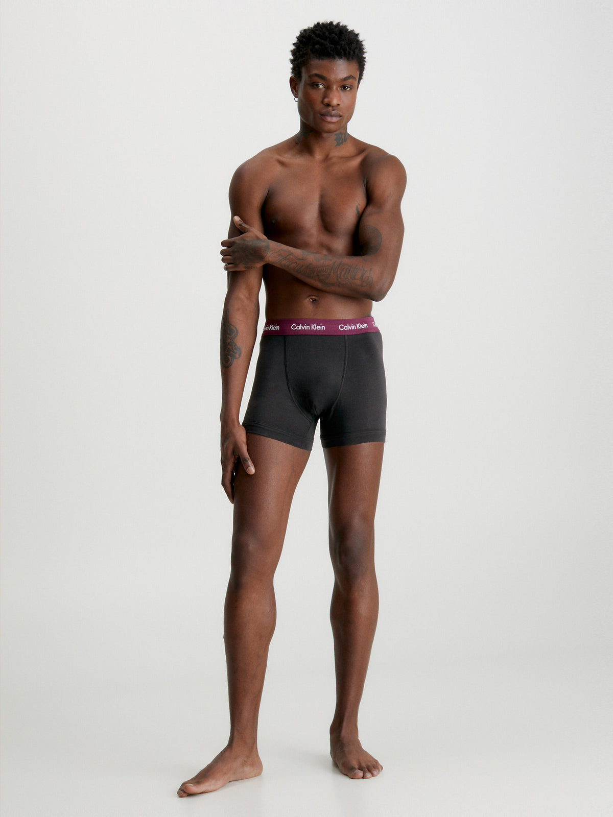 Calvin Klein Mens Classic Stretch Boxer Shorts/ Trunks (3-Pack), 05, U2662G-Ss22, B-Rhone/ Charcoal Hthr/ Orange Odsy