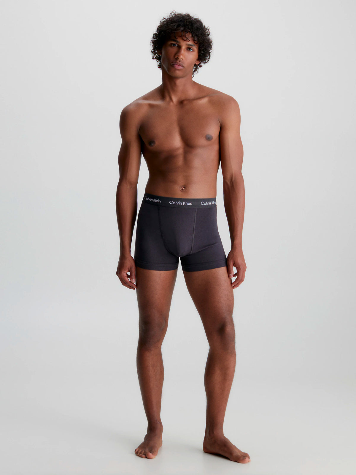 Calvin Klein Mens Classic Stretch Boxer Shorts/ Trunks (3-Pack), 04, U2662G-Ss22, PTM GRY, VPRS GRY, SPCBLU_SBD TTL