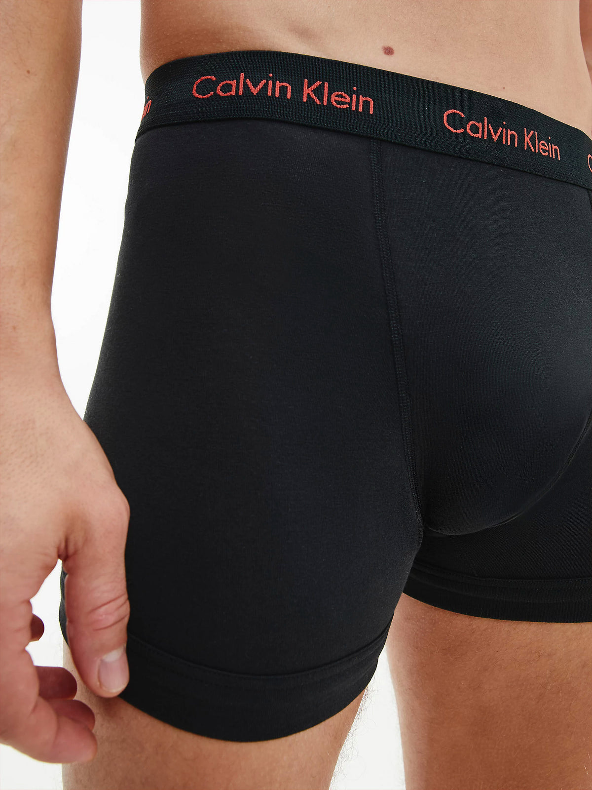 Calvin Klein Men's Cotton Stretch Boxer Shorts (3-Pack), 03, U2662G-S21, Black - Red/ Pewter/ Winterberry Logo
