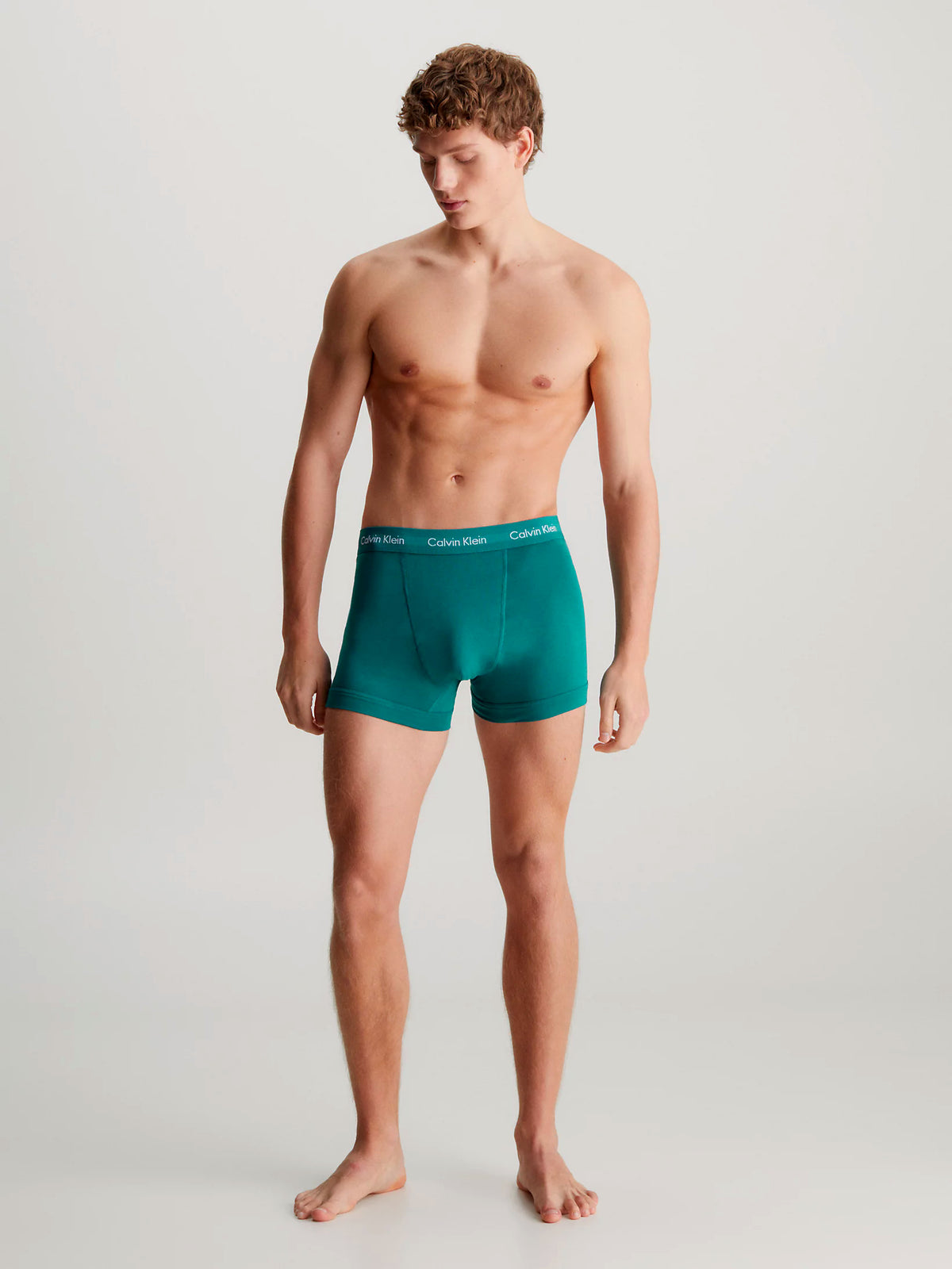 Calvin Klein Mens Classic Stretch Boxer Shorts/ Trunks (3-Pack), 05, U2662G-Ss22, Grey Heather/Chesapeake Bay/Jewel
