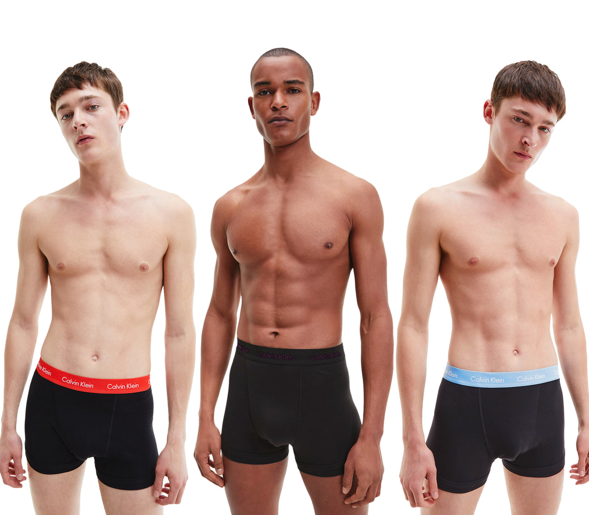 Calvin Klein Men's Cotton Stretch Boxer Shorts (3-Pack), 01, U2662G-S21, Black - Citrina/ Blue Burst/ Strawb Field