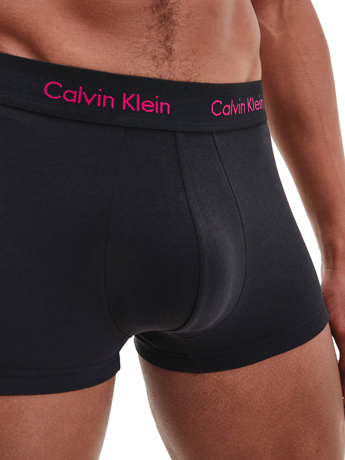 Mens Calvin Klein Boxer Shorts Low Rise Trunks 3 Pack, 03, U2664G, B-Groovy Plum/Bright Rose/Blue Logo