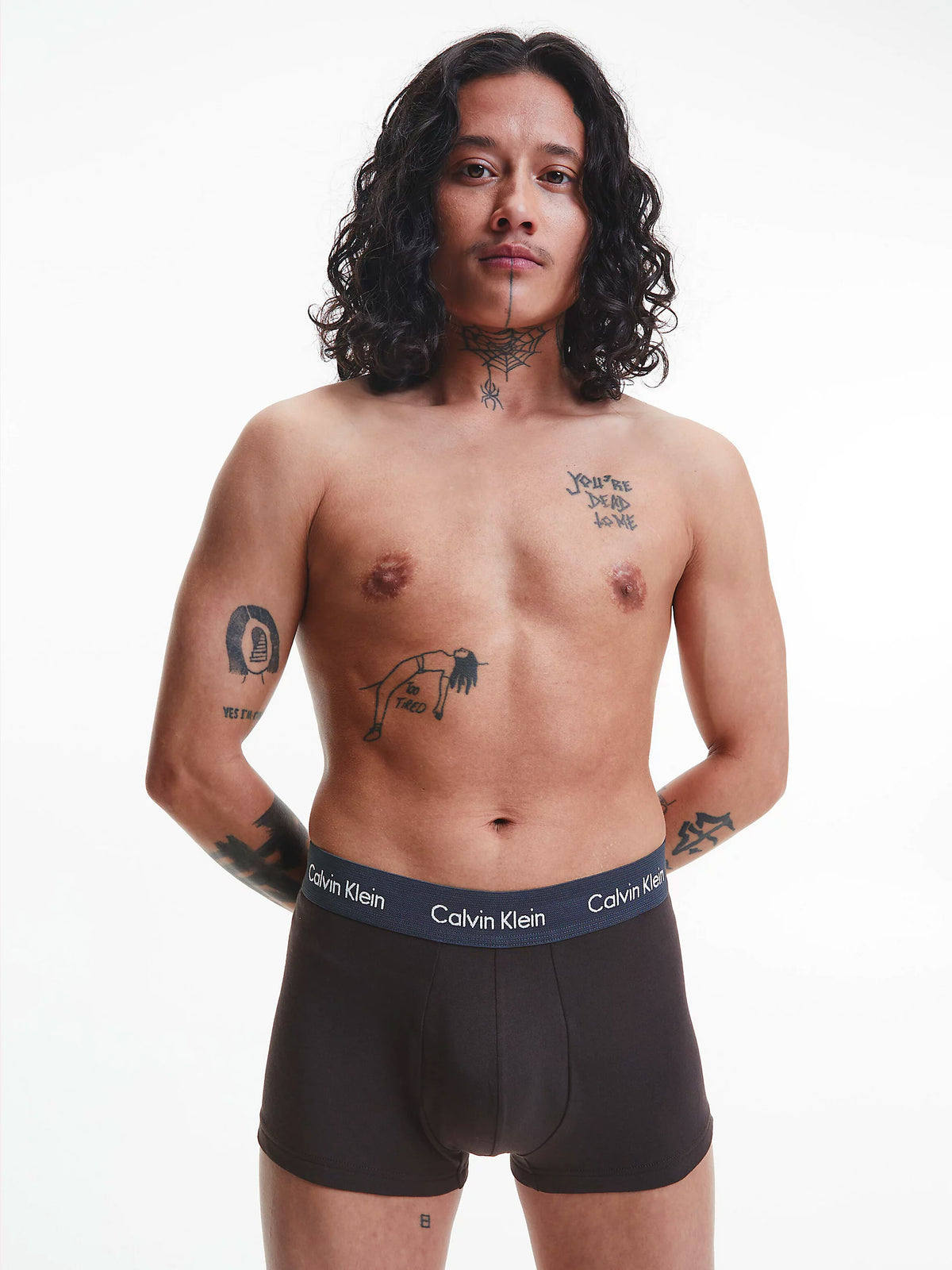 Mens Calvin Klein Boxer Shorts Low Rise Trunks 3 Pack, 05, U2664G, B-Shoreline/ Grey/ Travertine Wb