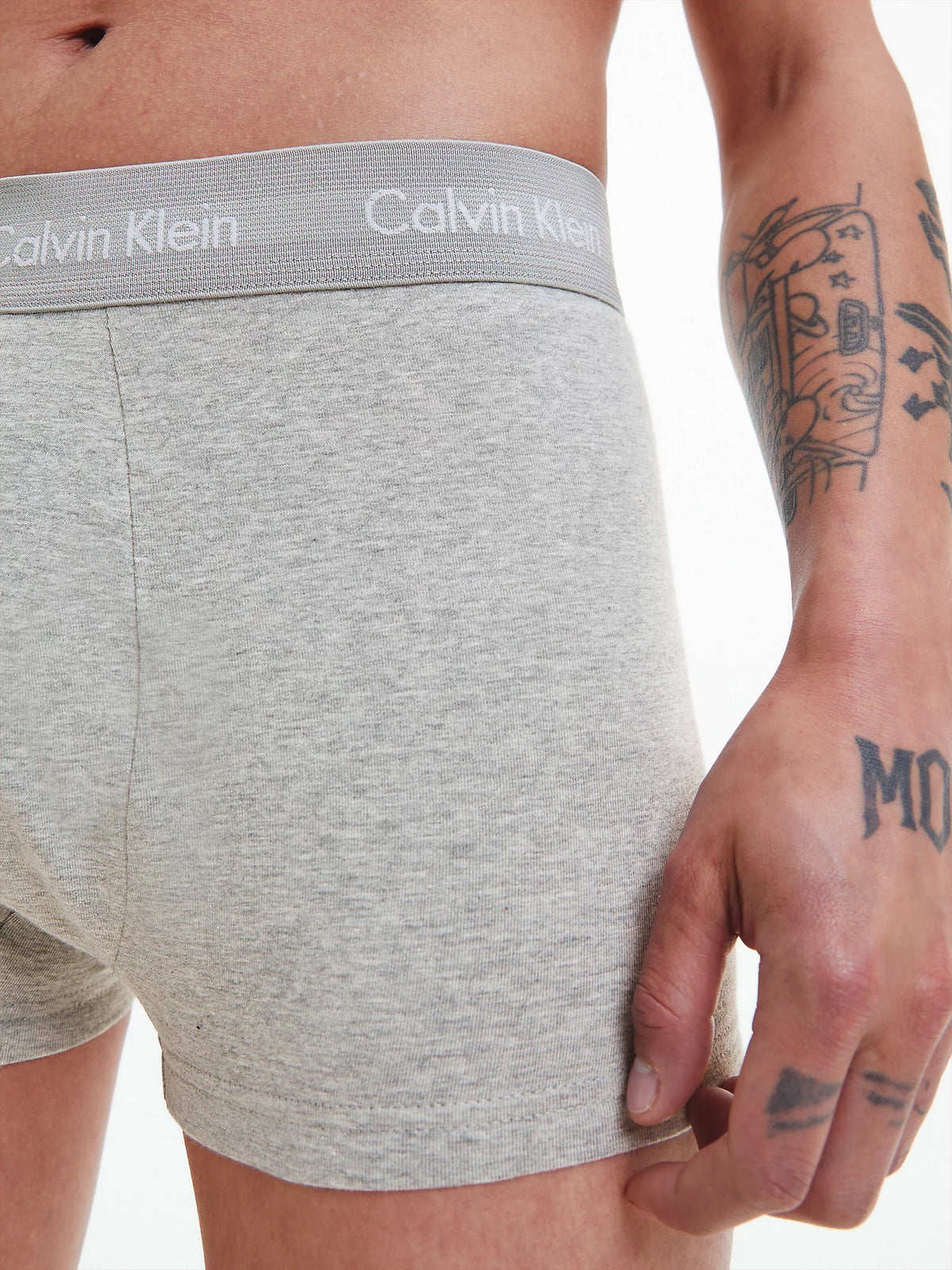 Mens Calvin Klein Boxer Shorts Low Rise Trunks 3 Pack, 05, U2664G, Rhone/ Charcoal Hthr/ Orange Odsy