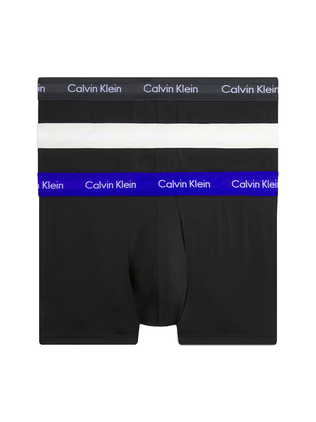 Mens Calvin Klein Boxer Shorts Low Rise Trunks 3 Pack, 01, U2664G, B- PTM GRY, SPC BLU, VPRS GRY WBS