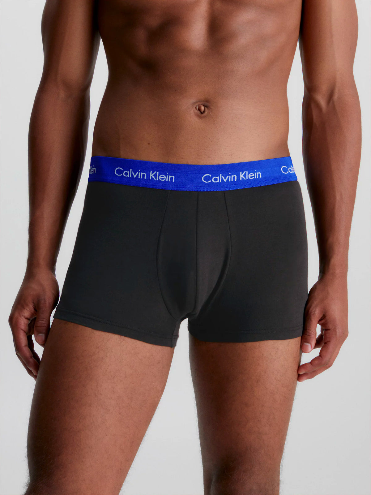Mens Calvin Klein Boxer Shorts Low Rise Trunks 3 Pack, 02, U2664G, B- PTM GRY, SPC BLU, VPRS GRY WBS