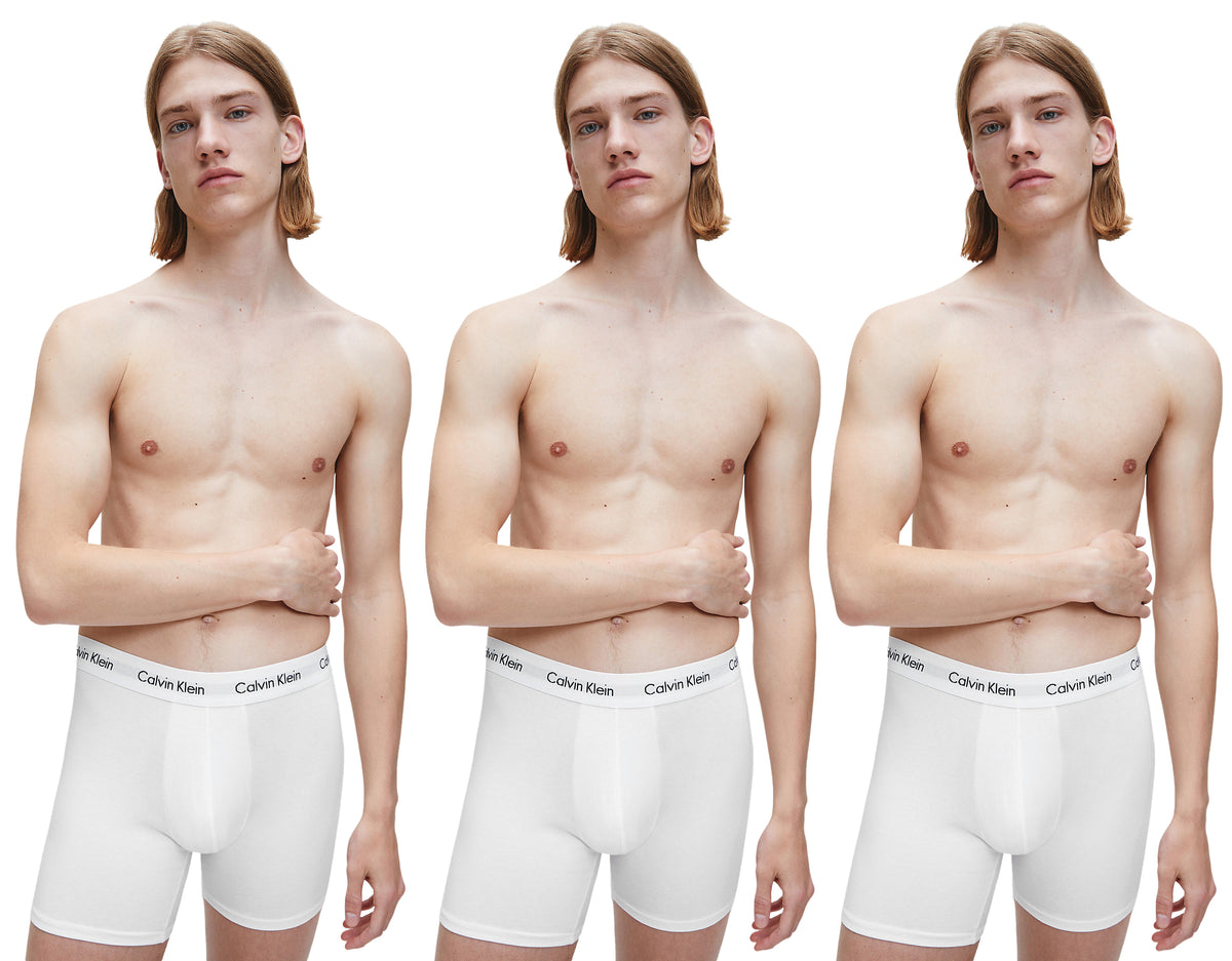 Calvin Klein Mens Boxer Briefs - Classic Fit (3-Pack), 01, Nb1770A, White
