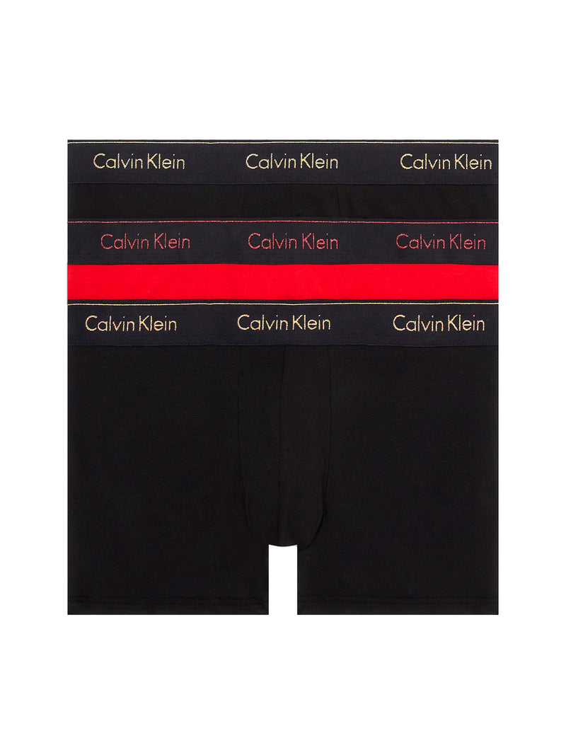 Calvin Klein Mens Low Rise Boxer Trunks (3-Pack), 01, 000Nb3873A, #colour_B- W Bk Wb, Rg- Bk Wb, B- Bk Wb