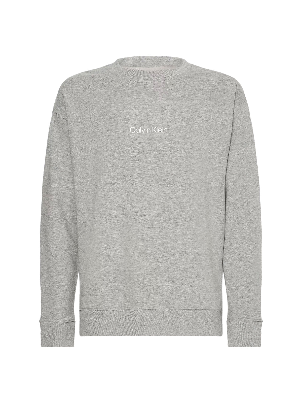 Calvin Klein Mens Lounge Crew Neck Sweatshirt - Modern Structure, 05, 000Nm2172E, Grey Heather