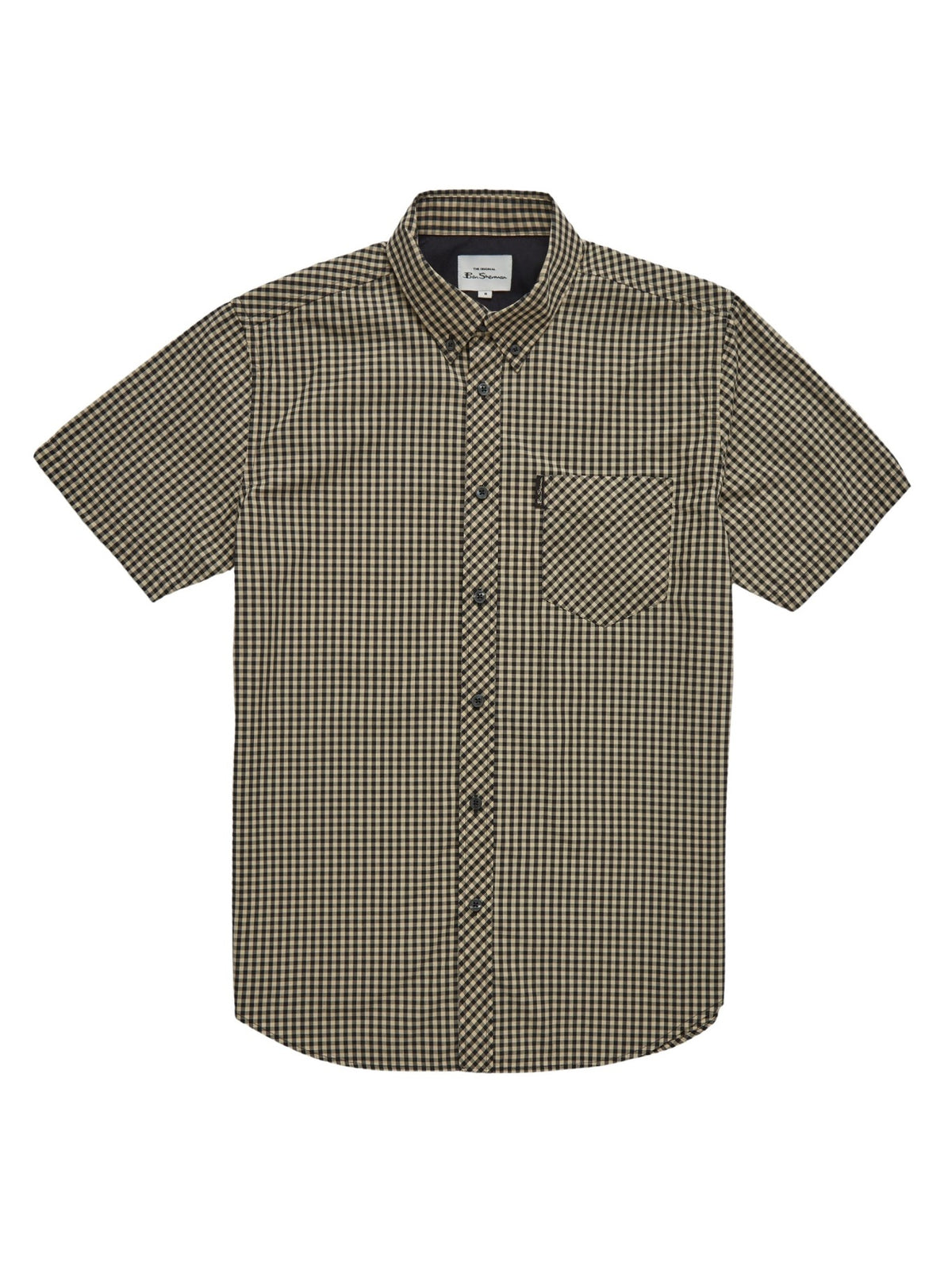 Ben Sherman Mens Signature Gingham Shirt - Short Sleeved, 06, 59142, Black