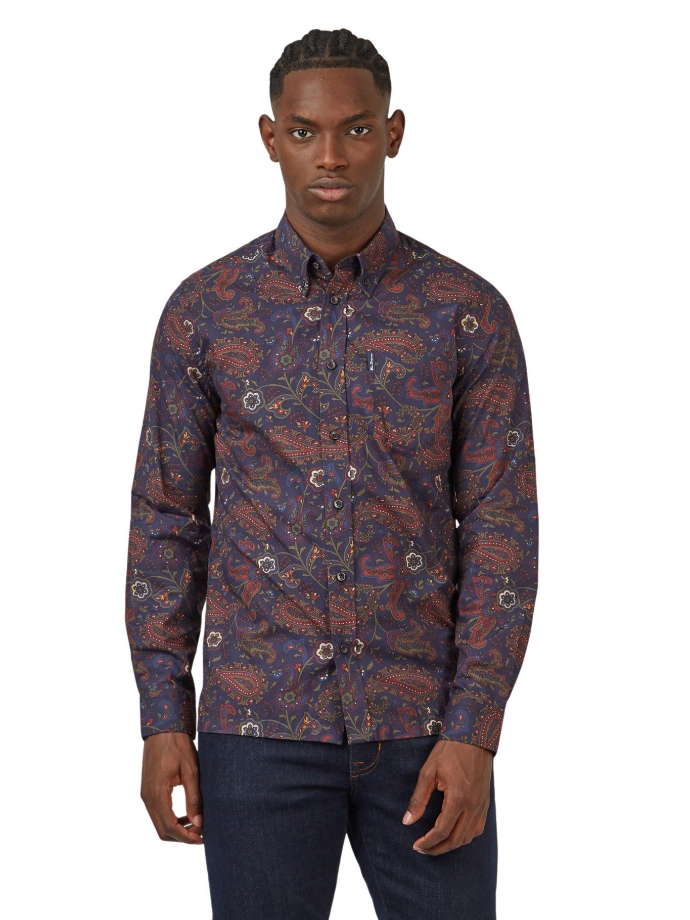 Ben Sherman Mens Eastern Paisley Shirt Long Sleeve Eon Clothing