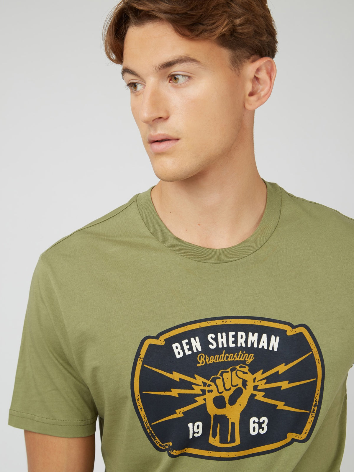 Ben Sherman Mens Broadcasting Power T-Shirt, 05, 71371, Loden