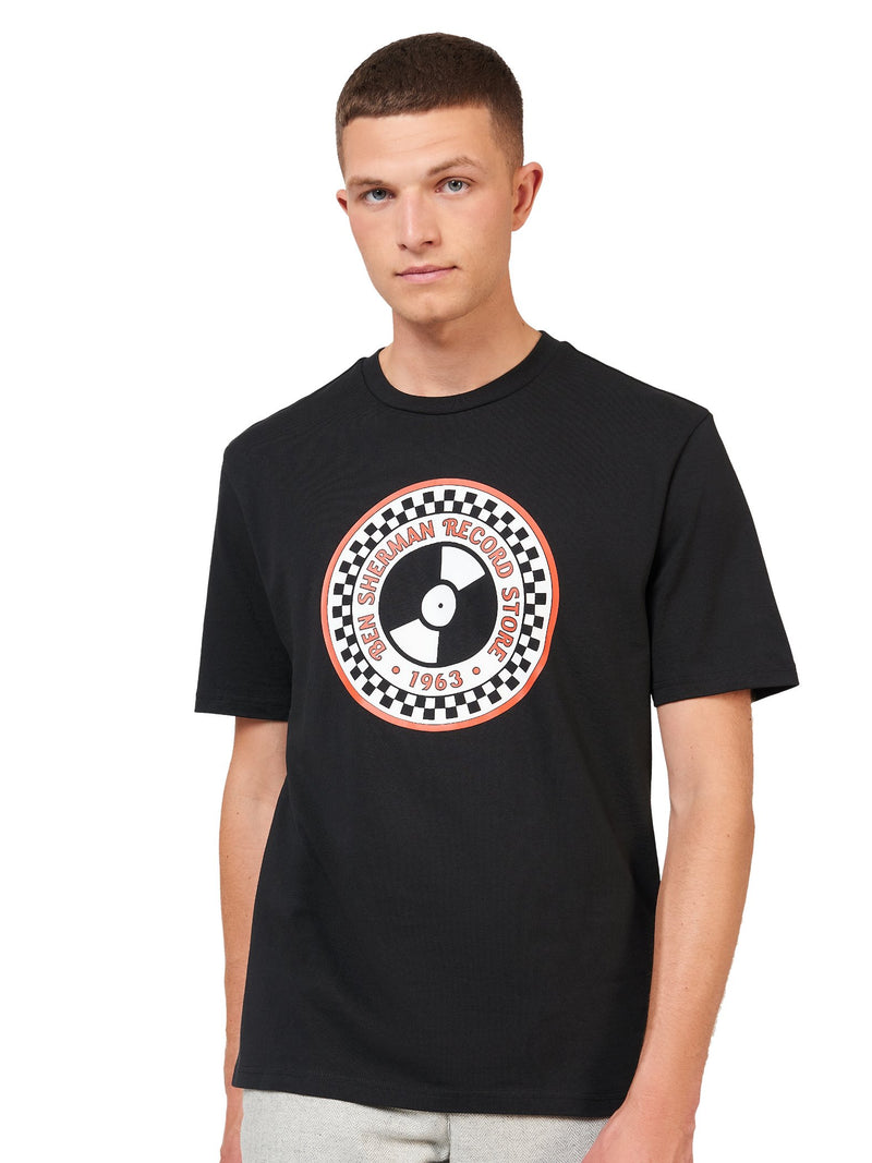 Ben Sherman Mens Record Shop T-Shirt, 01, 74523, #colour_Black