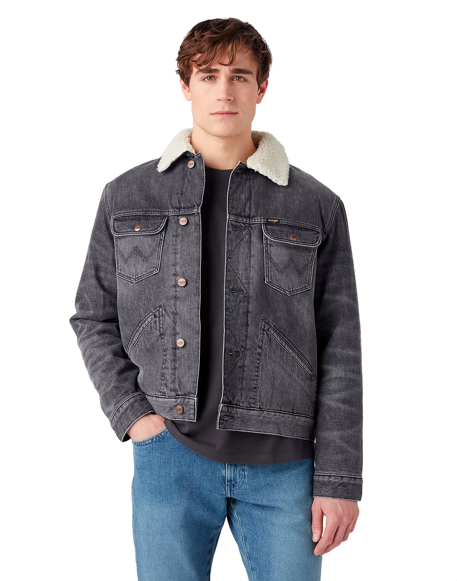 Wrangler borg lined sale denim jacket