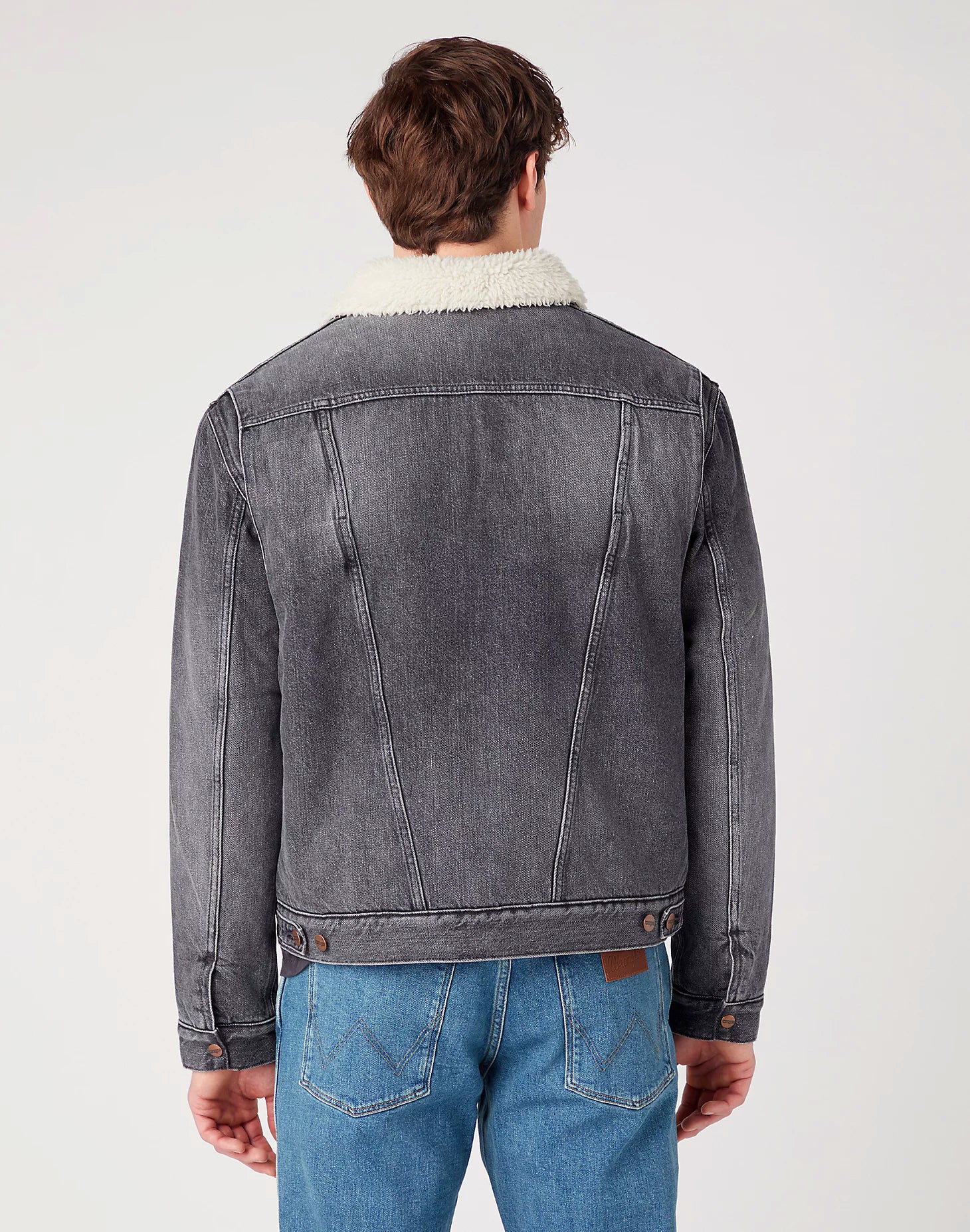 Long sherpa lined outlet denim jacket