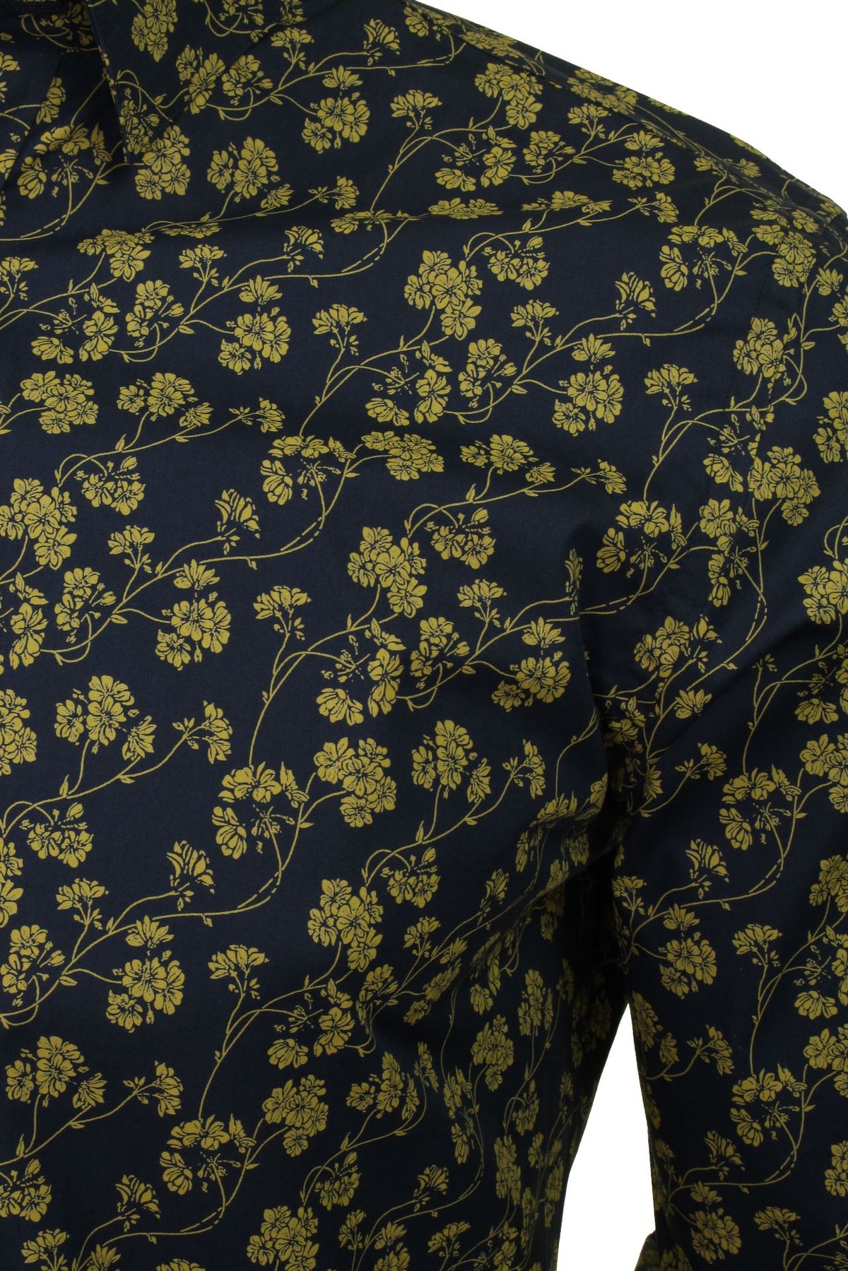 Mens Jack & Jones Floral Long Sleeved Shirt 'JPR ARIZONA', 02, 12145450, Misted Yellow