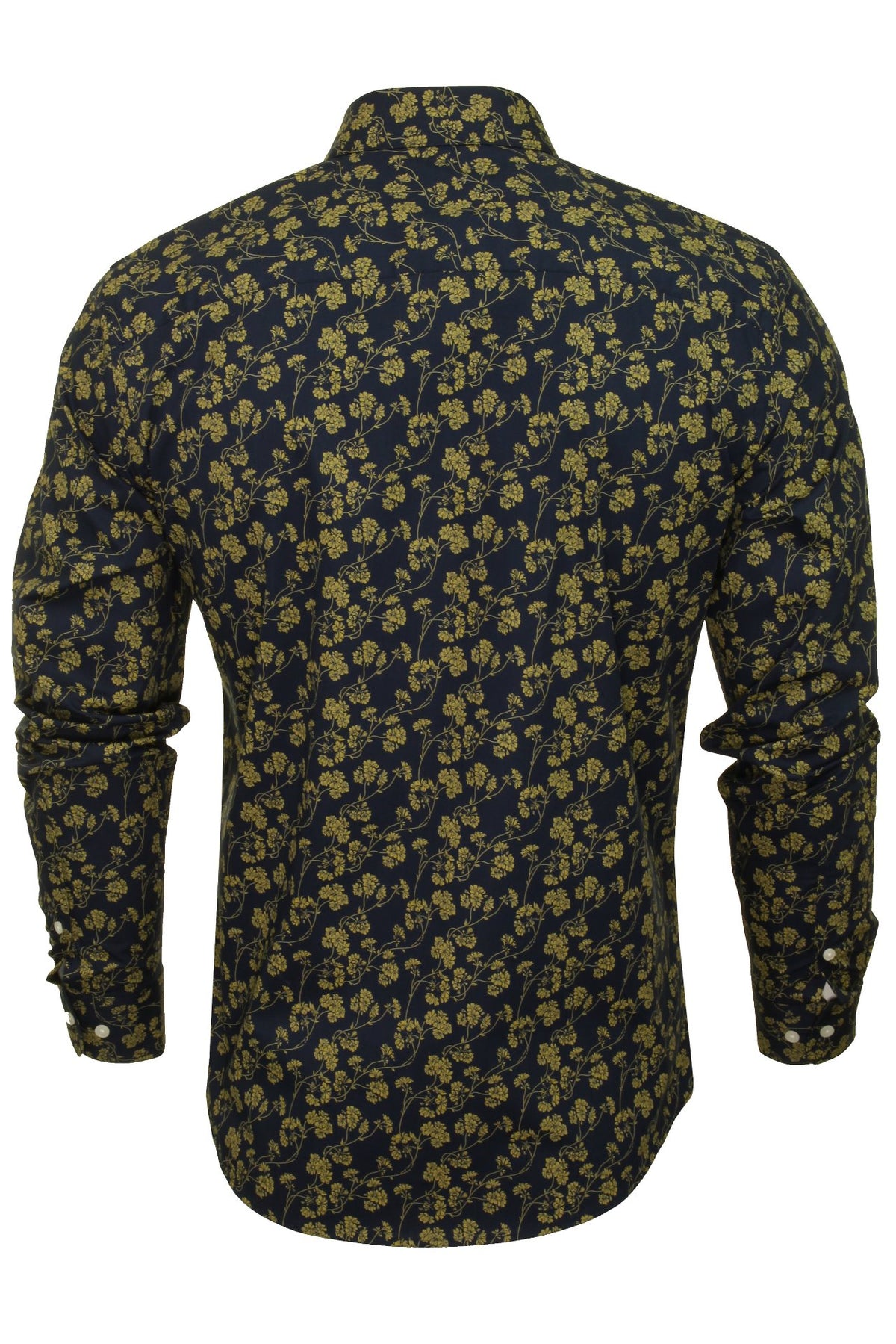 Mens Jack & Jones Floral Long Sleeved Shirt 'JPR ARIZONA', 03, 12145450, Misted Yellow