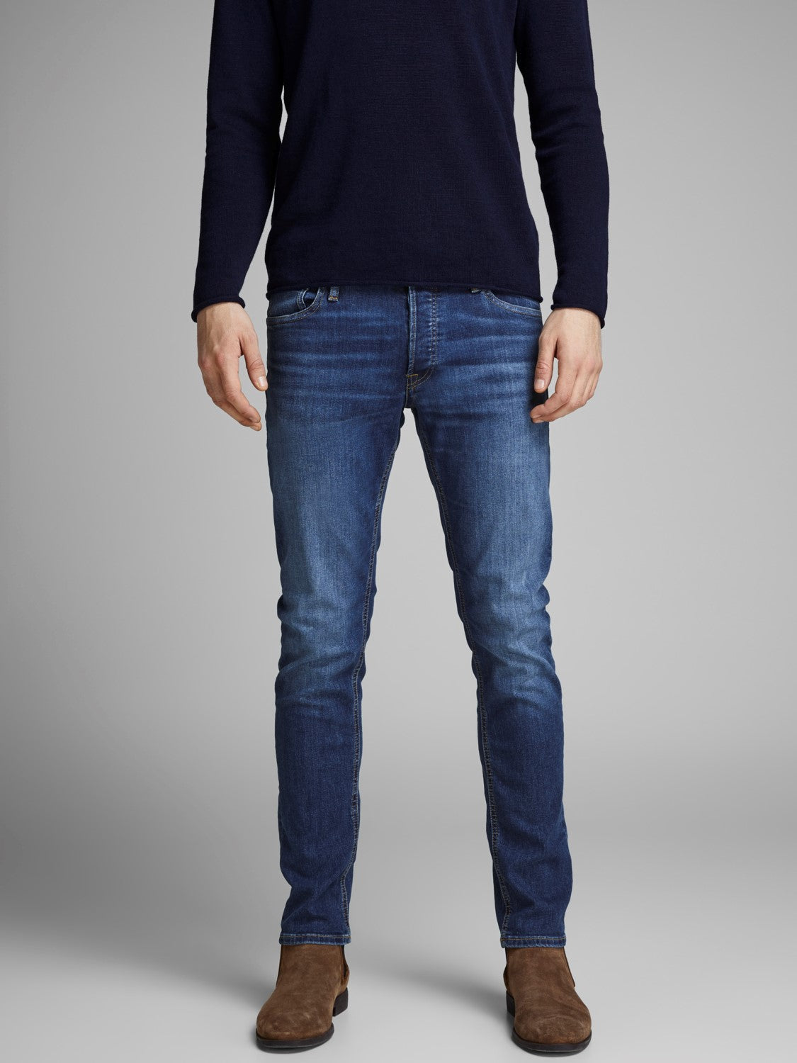 Jack & Jones 'Glenn' Slim Fit Jeans (Blue Denim, 32W 30L), 04, 12152346, Blue Denim