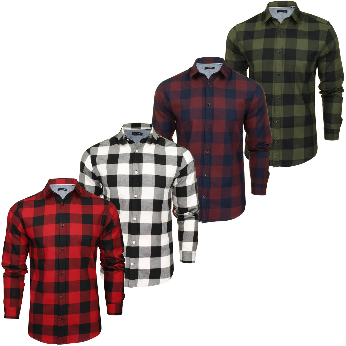 Jack & Jones Men's 'Gingham' Check Twill Shirt - Long Sleeved, 01, 12181602