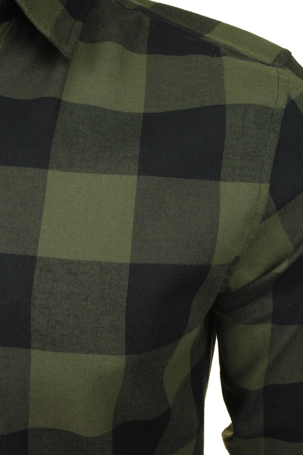 Jack & Jones Men's 'Gingham' Check Twill Shirt - Long Sleeved, 02, 12181602, Dusty Olive