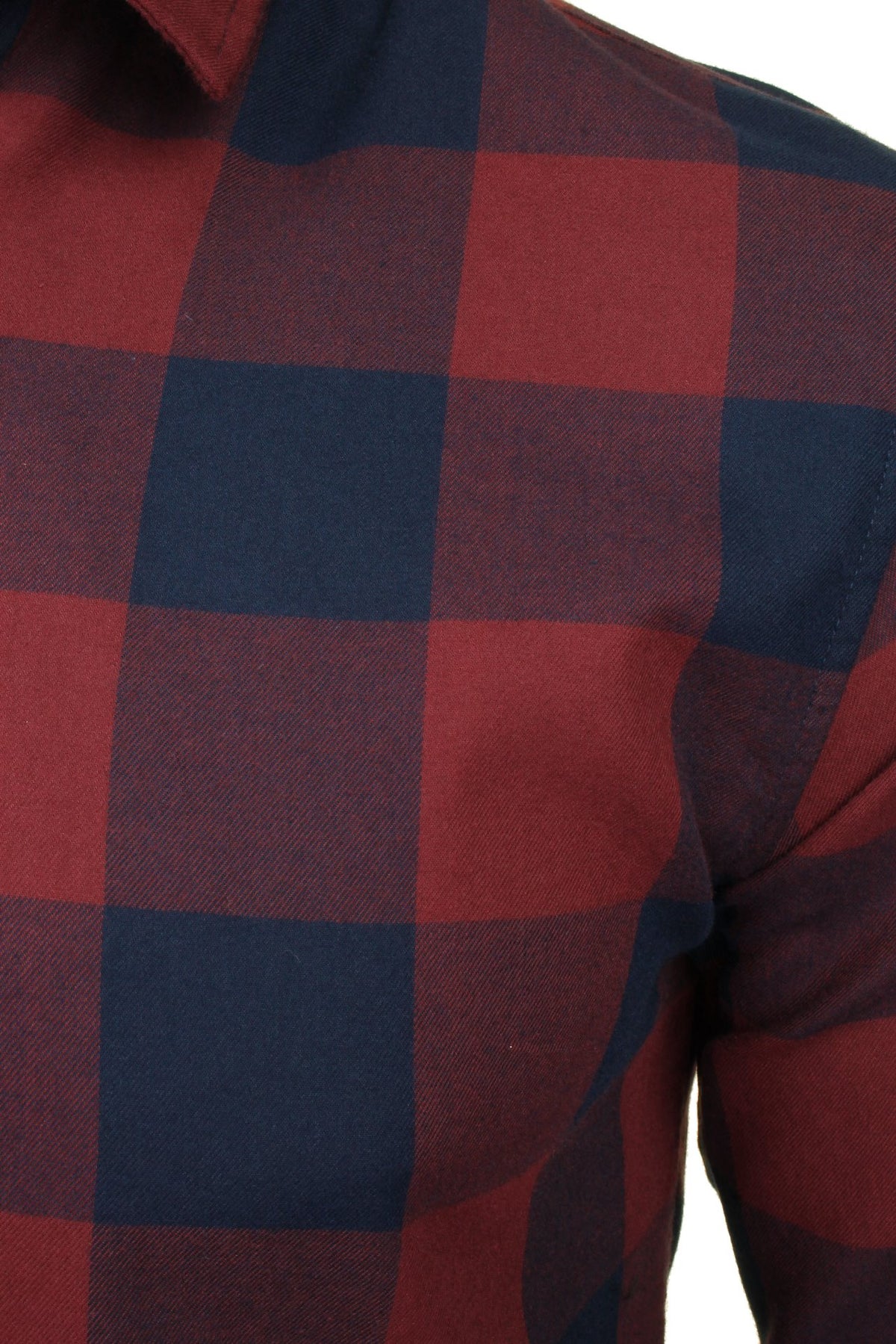 Jack & Jones Men's 'Gingham' Check Twill Shirt - Long Sleeved, 02, 12181602, Port Royal