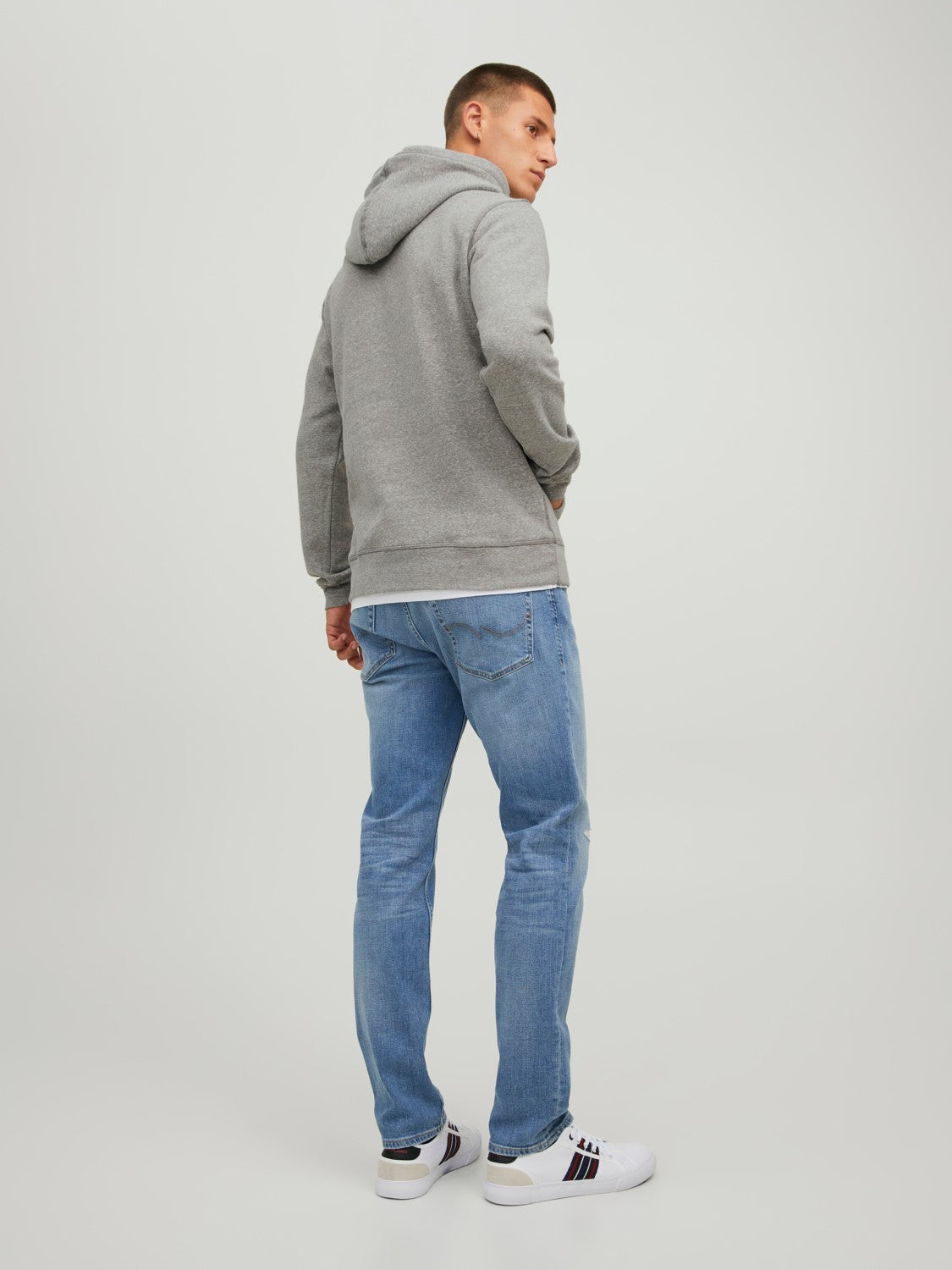 Mens grey overhead clearance hoodie