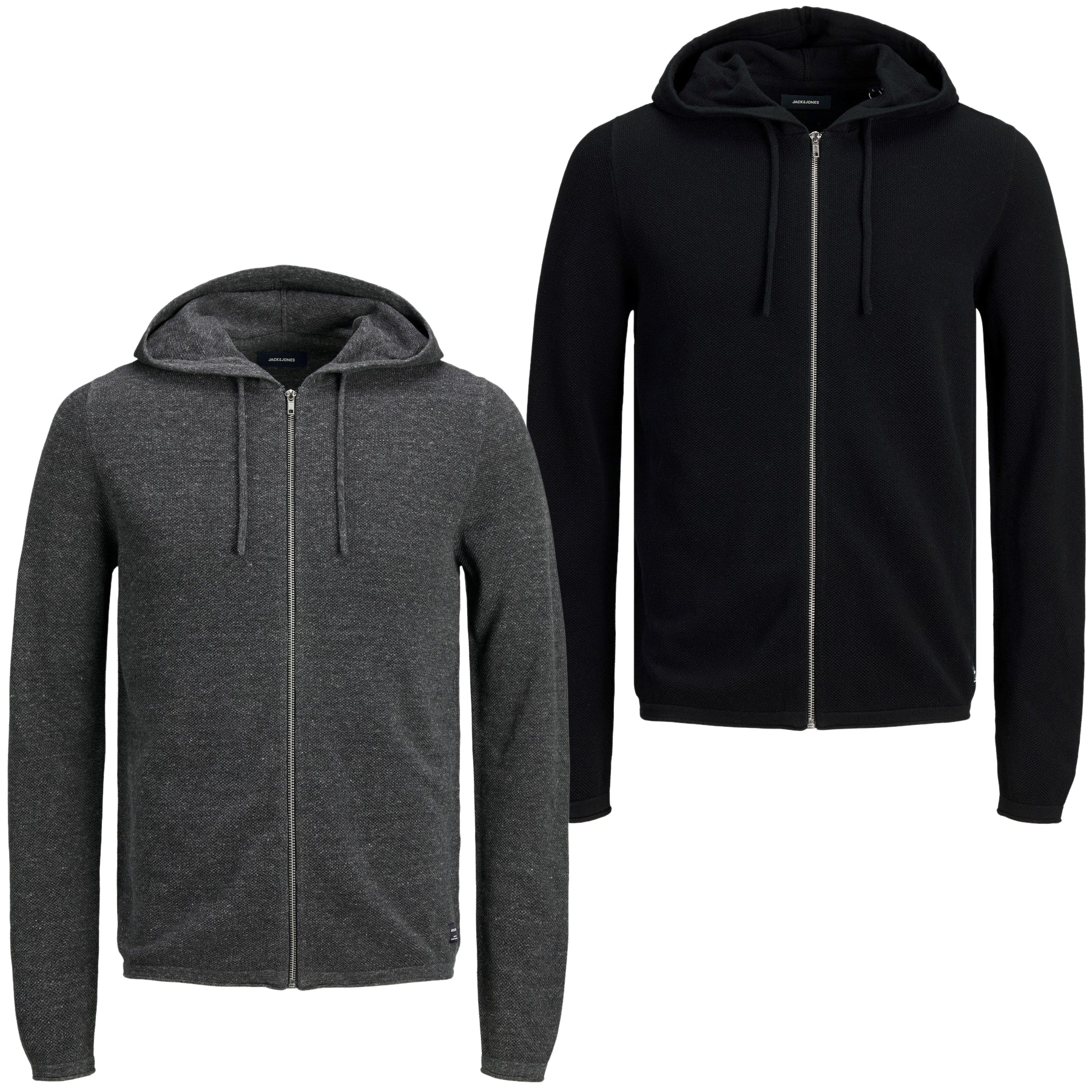 Black hooded cardigan mens best sale