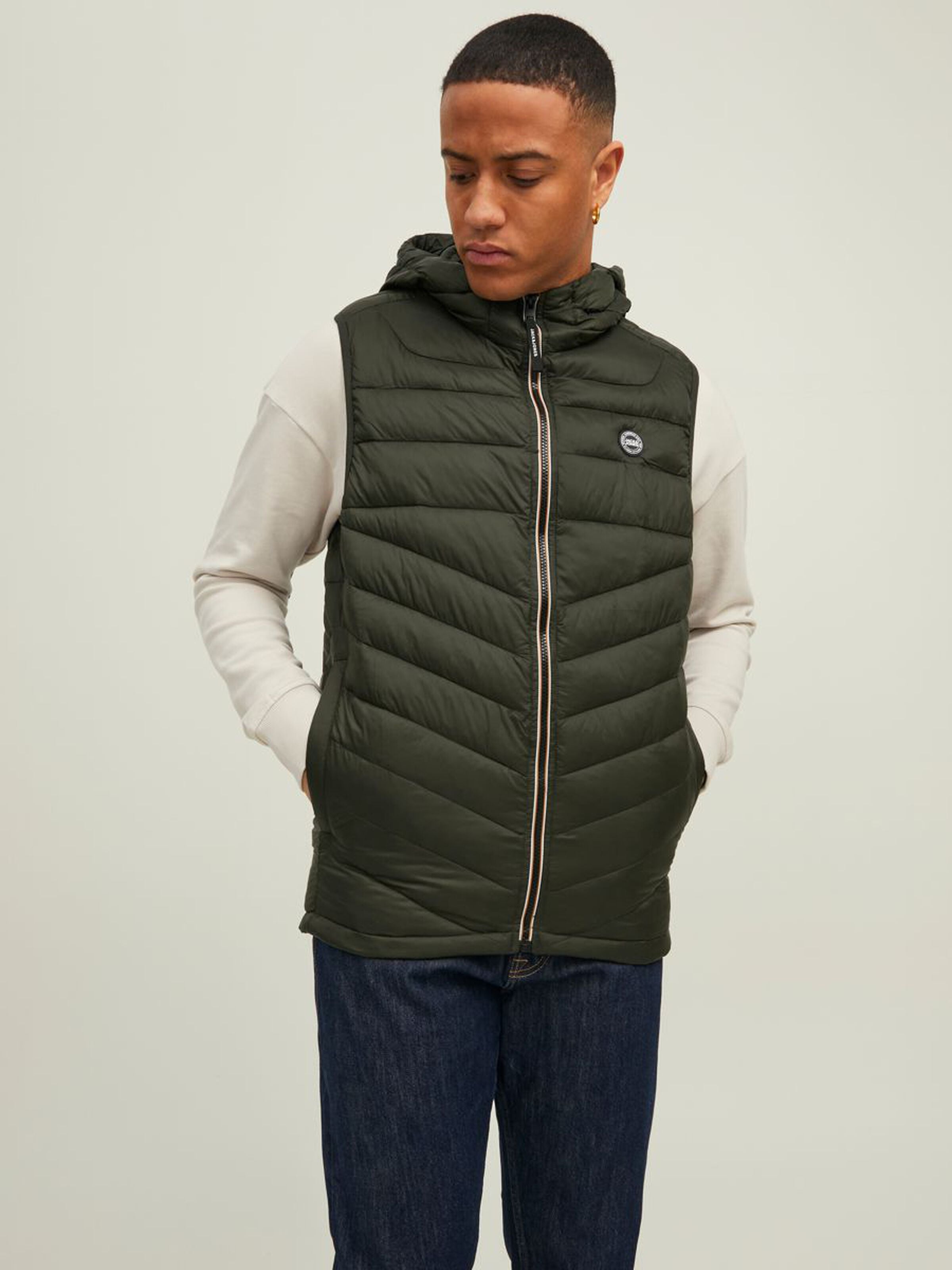 Mens hooded 2024 gilet bodywarmer