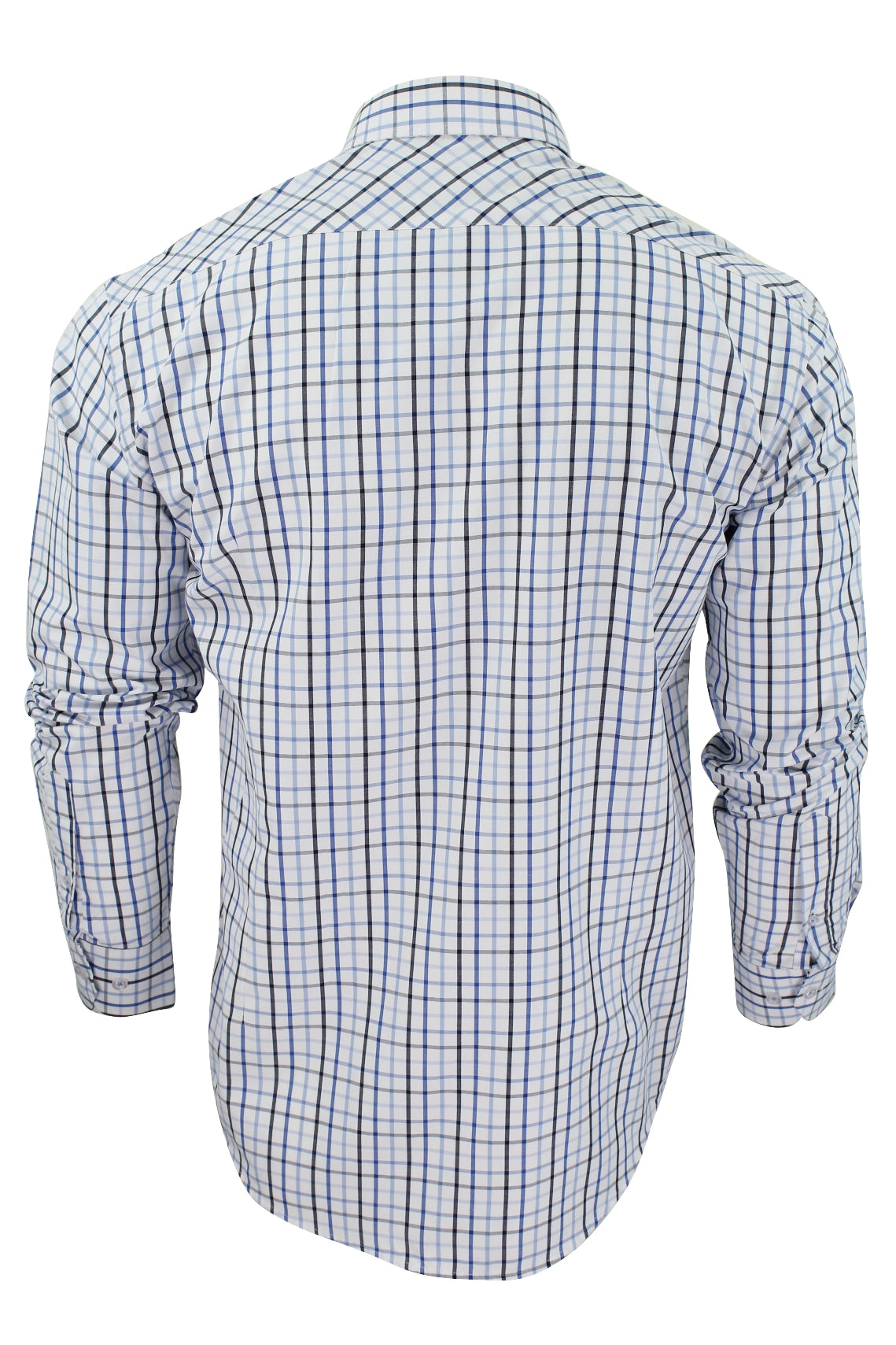 Mens Long Sleeved Check Shirt by Xact Clothing, 03, 1510116, Blue