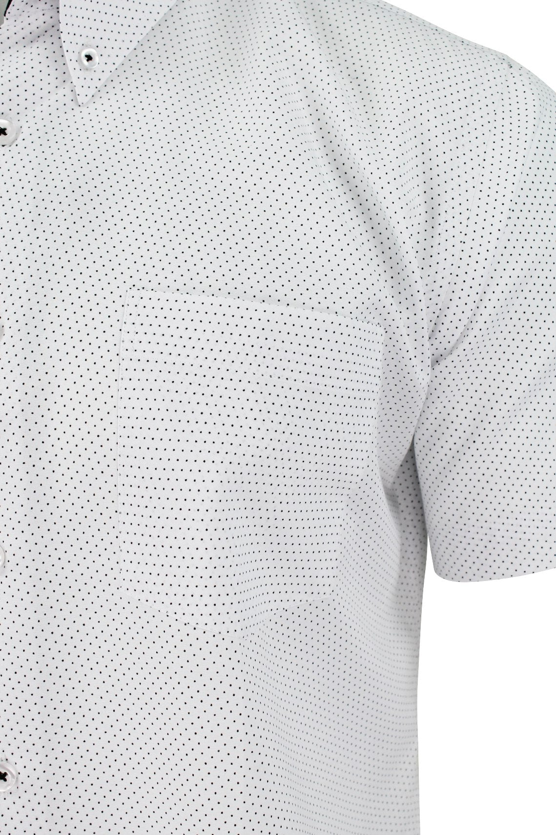 Xact "Mini Polka Dot" Short Sleeved Shirt, 02, K_1510120, White