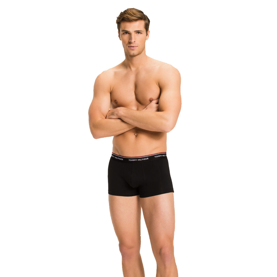 Mens Low Rise Boxer Shorts by Tommy Hilfiger - Premium Essentials (3 Pack), 02, 1U87903841, Black