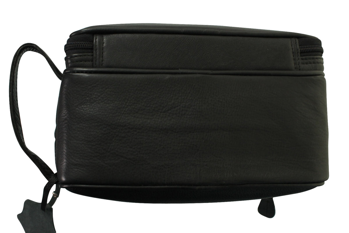 Real Leather Toiletry Wash Bag by Xact Clothing (Black), 06, 20021, Black