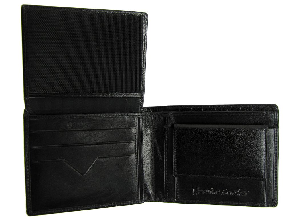Xact Men's Leather Embossed Wallet, 03, KIT_540, Black