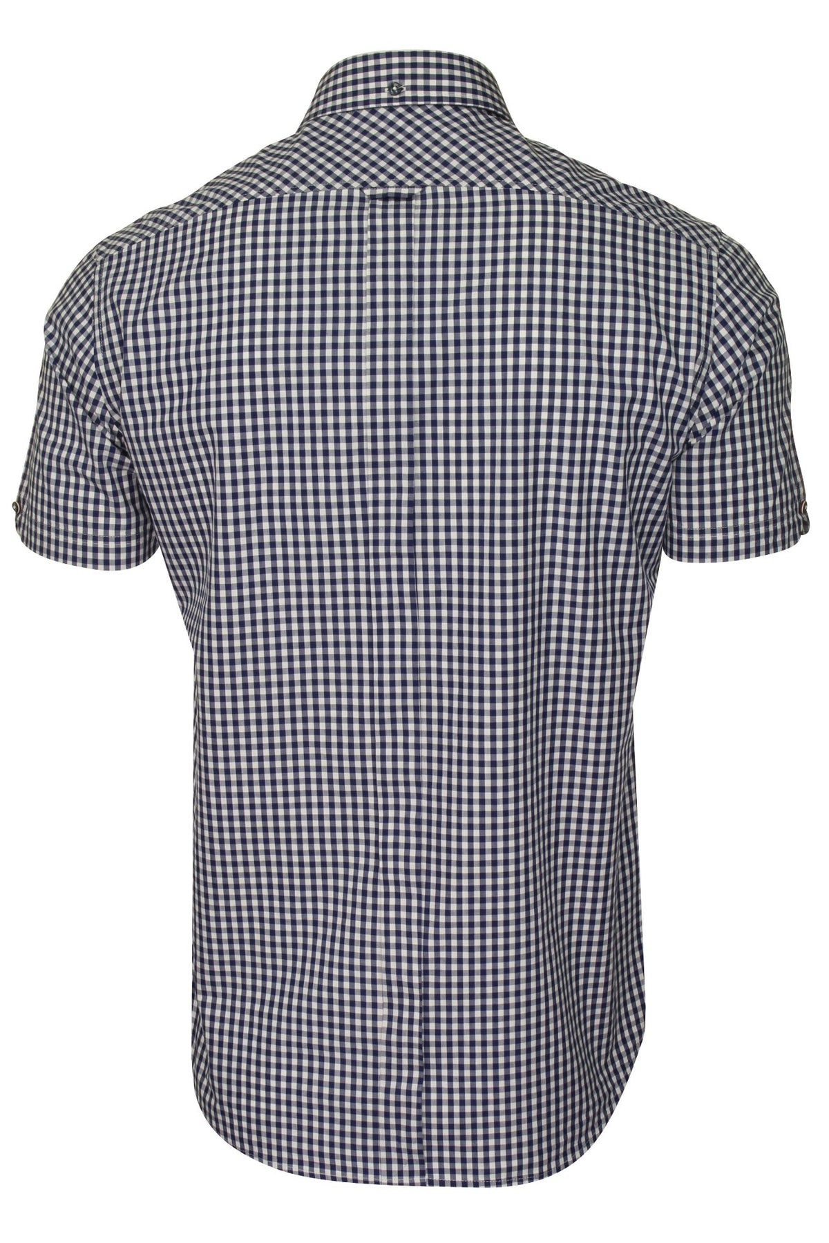Ben Sherman Mens Signature Gingham Shirt - Short Sleeved, 03, 59142, Dark Blue