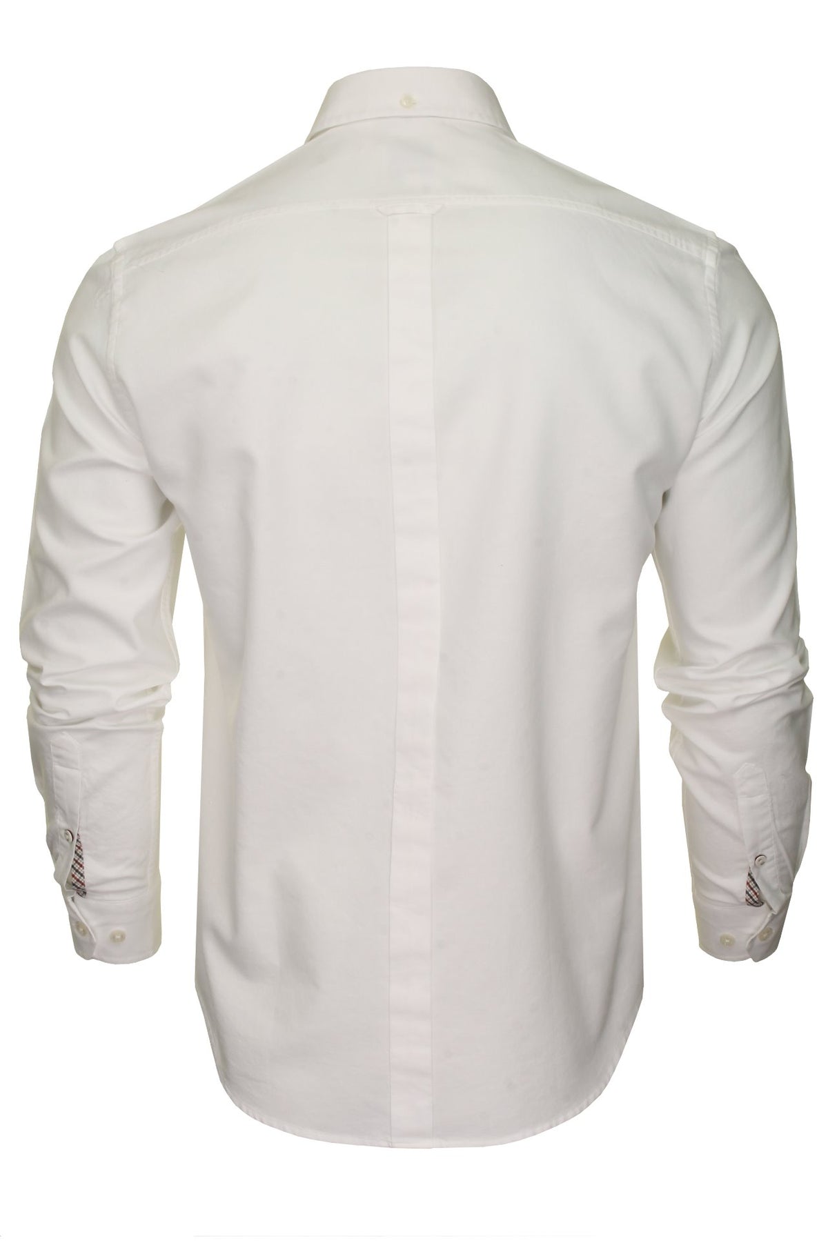 Ben Sherman Mens Oxford Shirt Long Sleeved (Embroidered Logo), 03, 48578, White (Embroidered Pocket Logo)