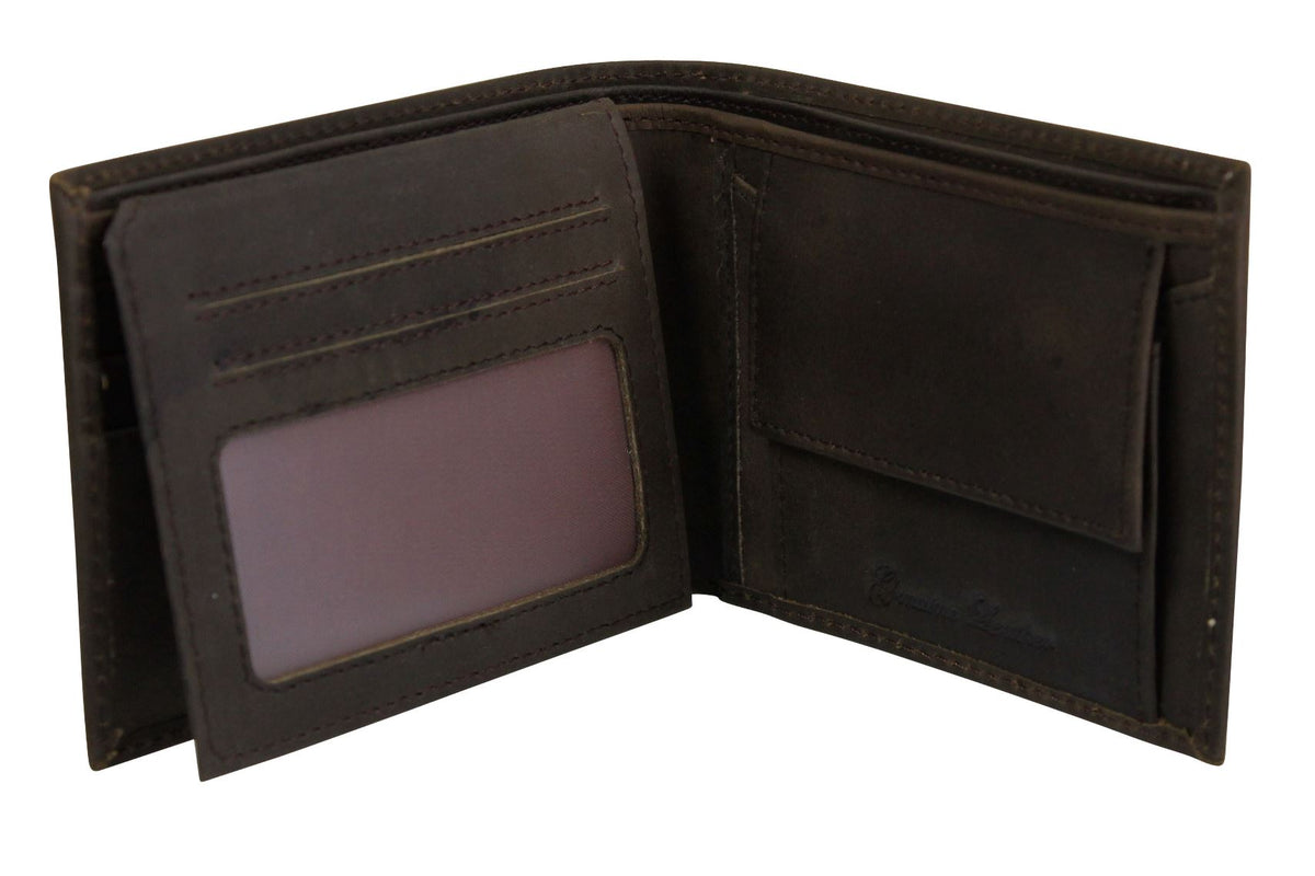 Mens Xact Clothing Genuine Leather Wallet Embossed Hasta La Vista (Dark Khaki), 02, Xw-674, Dark Khaki