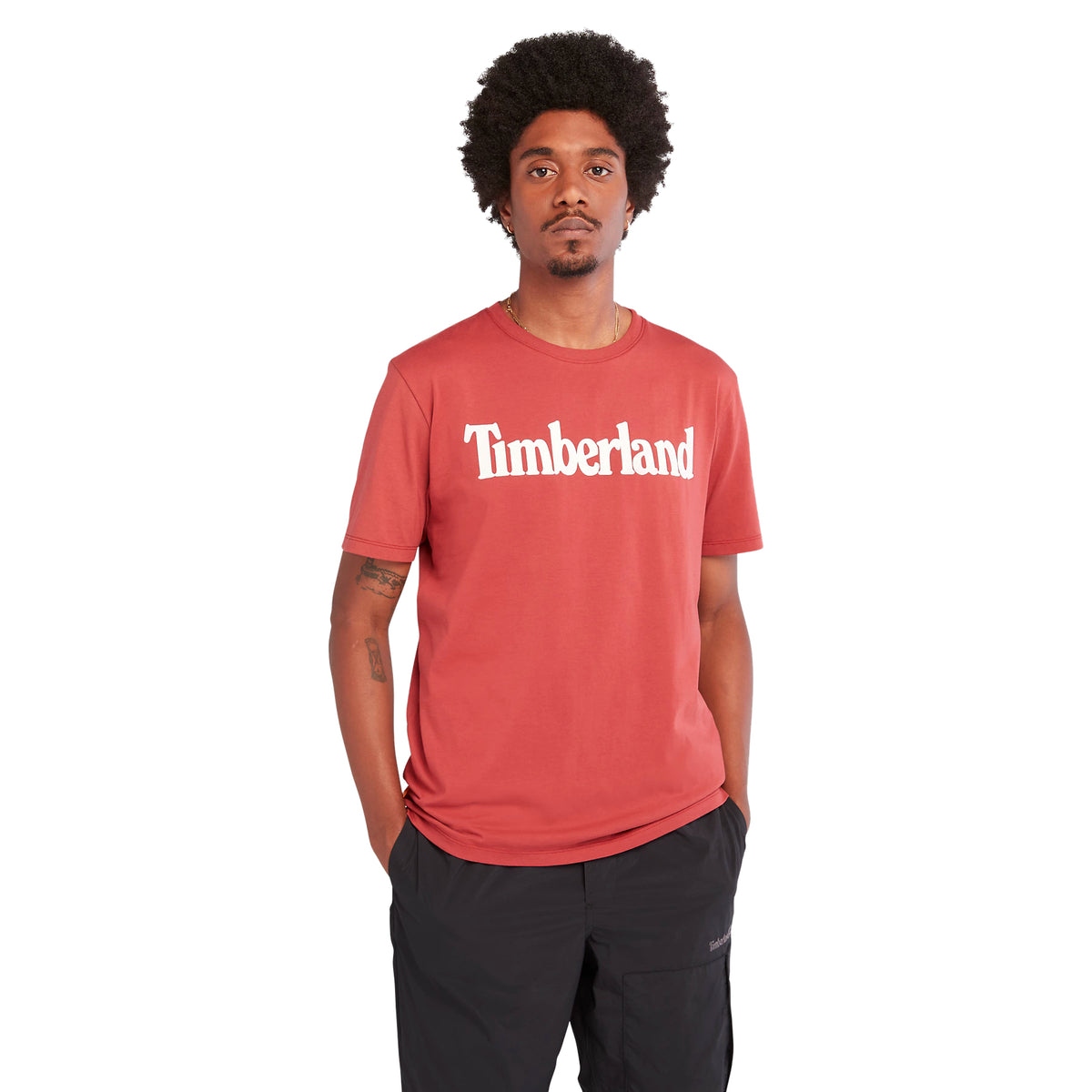 Timberland Mens Jersey T-Shirt 'Kennebec River Linea Tee', 01, Tb0A2C31, Cowhide