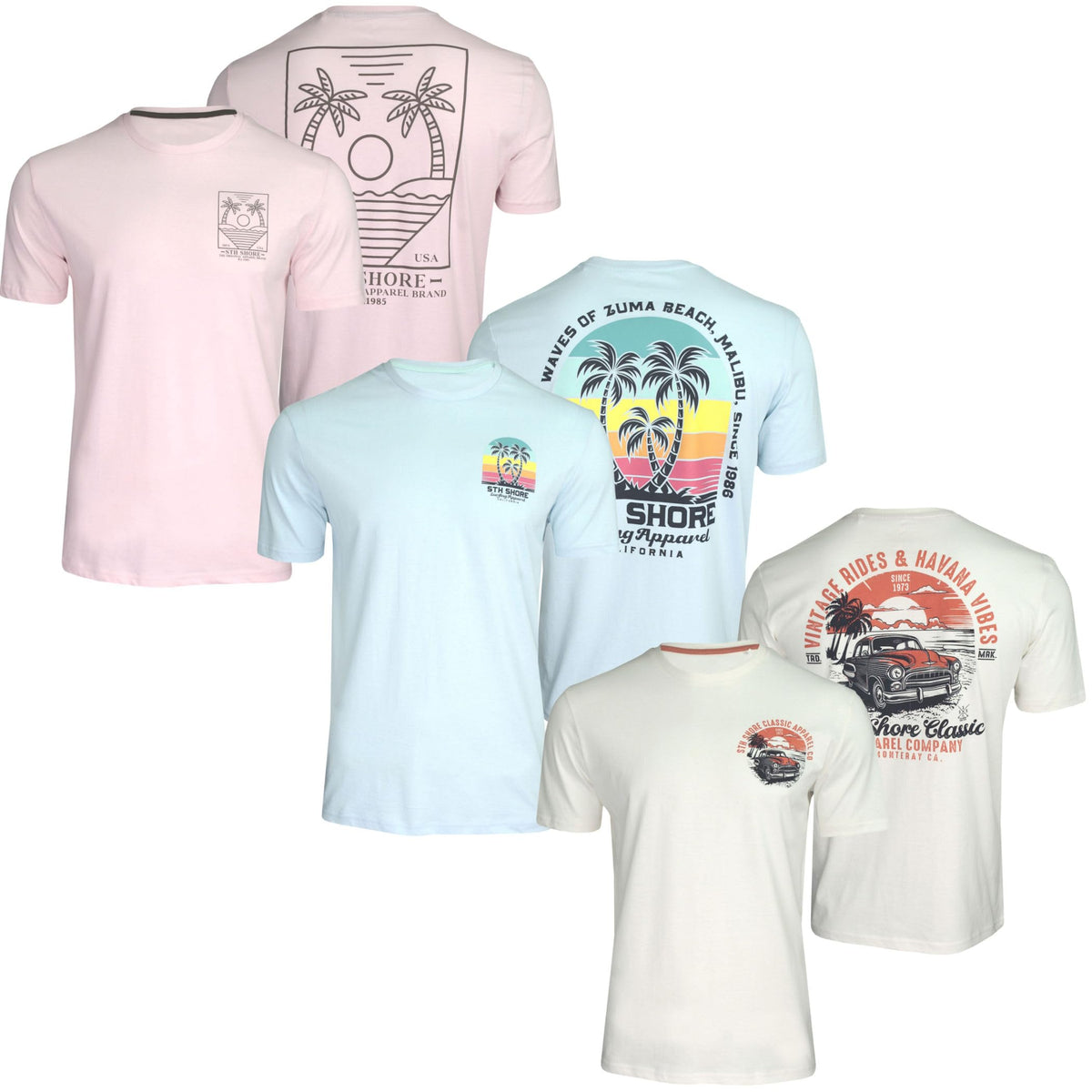 Xact Men's 3-Pack Printed Crew Neck T-Shirt, 100% Cotton, Short Sleeve
