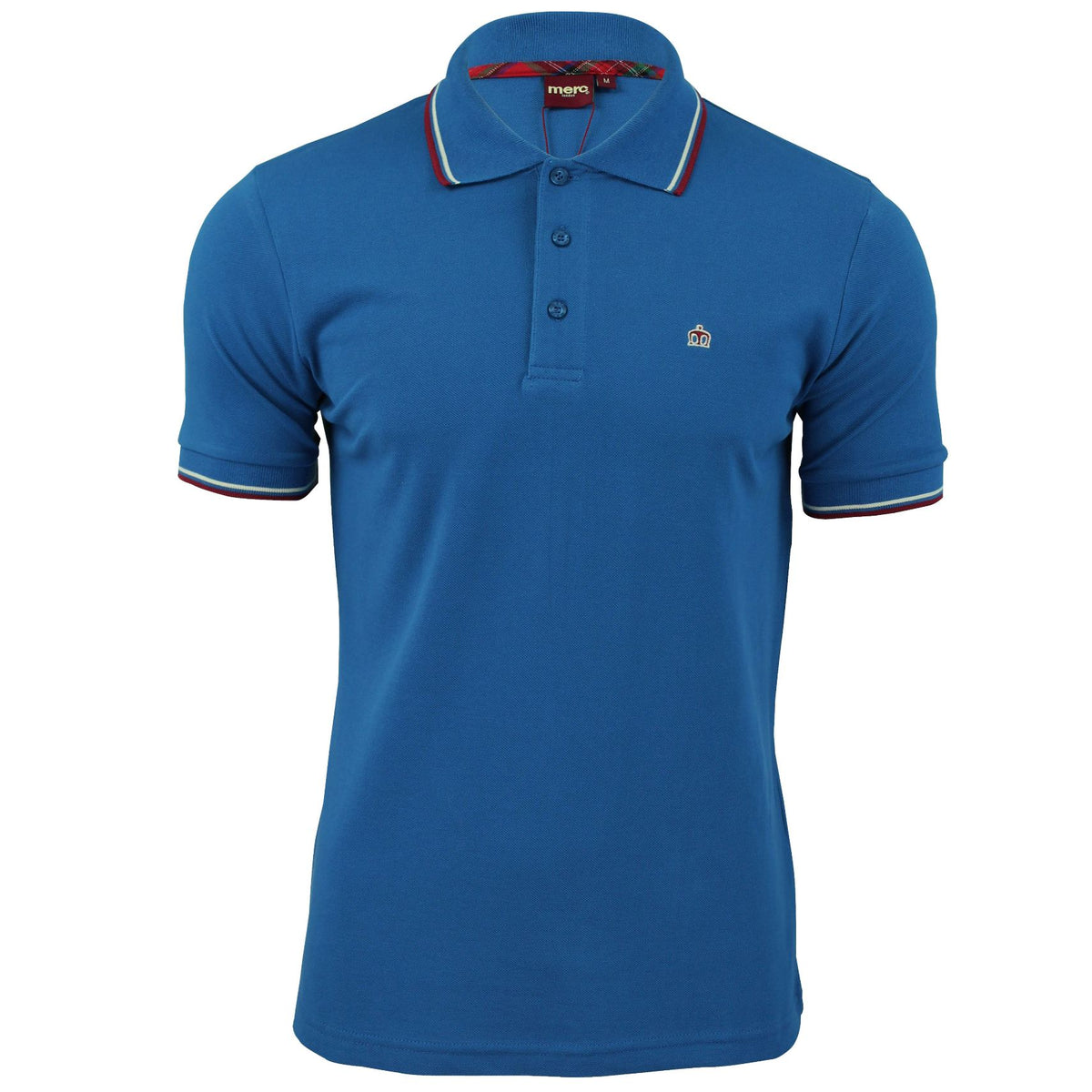 Mens Merc London 'Card' Pique Polo Shirt Mod Retro, 01, CARD_, Bright Blue