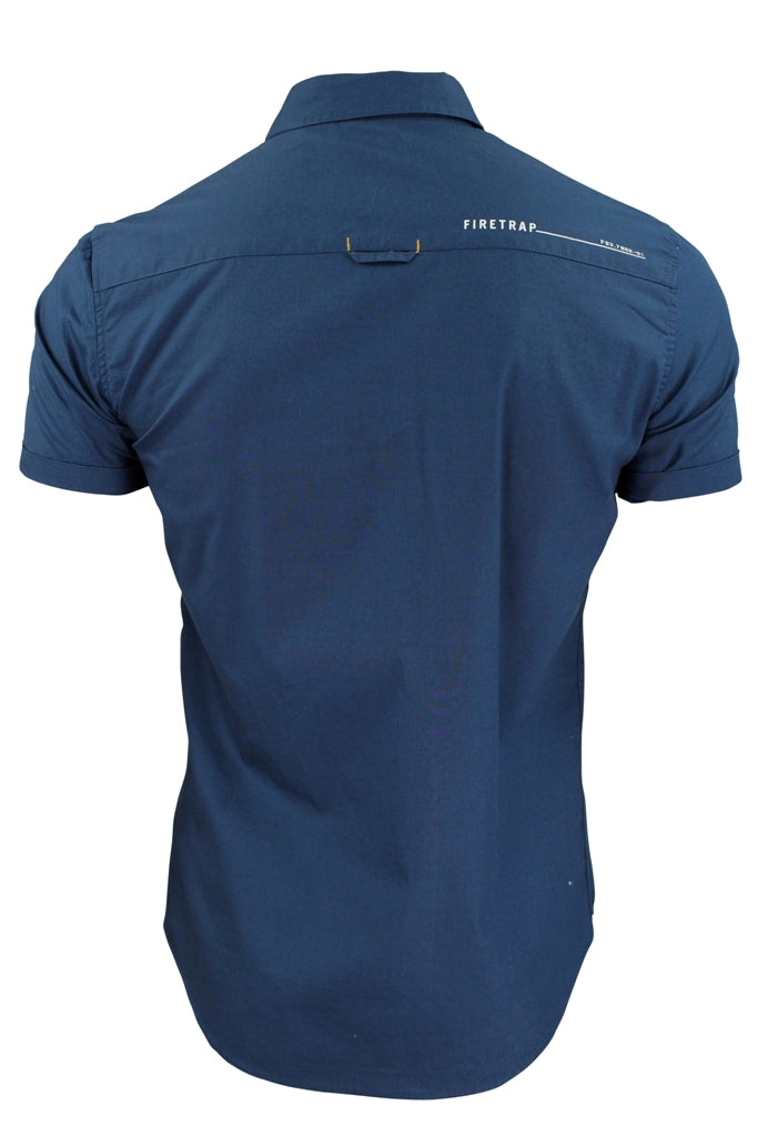 Mens Short Sleeved Shirt by Firetrap, 02, Sebbon, Elyne - Denim