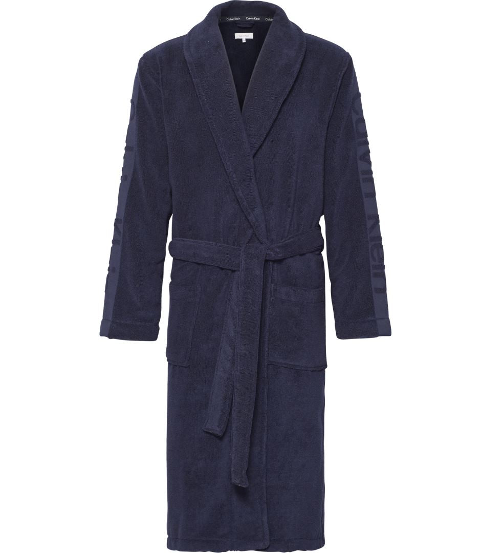 Mens Calvin Klein Terry Robe/ Dressing Gown, 01, EM1159E, Blue Shadow