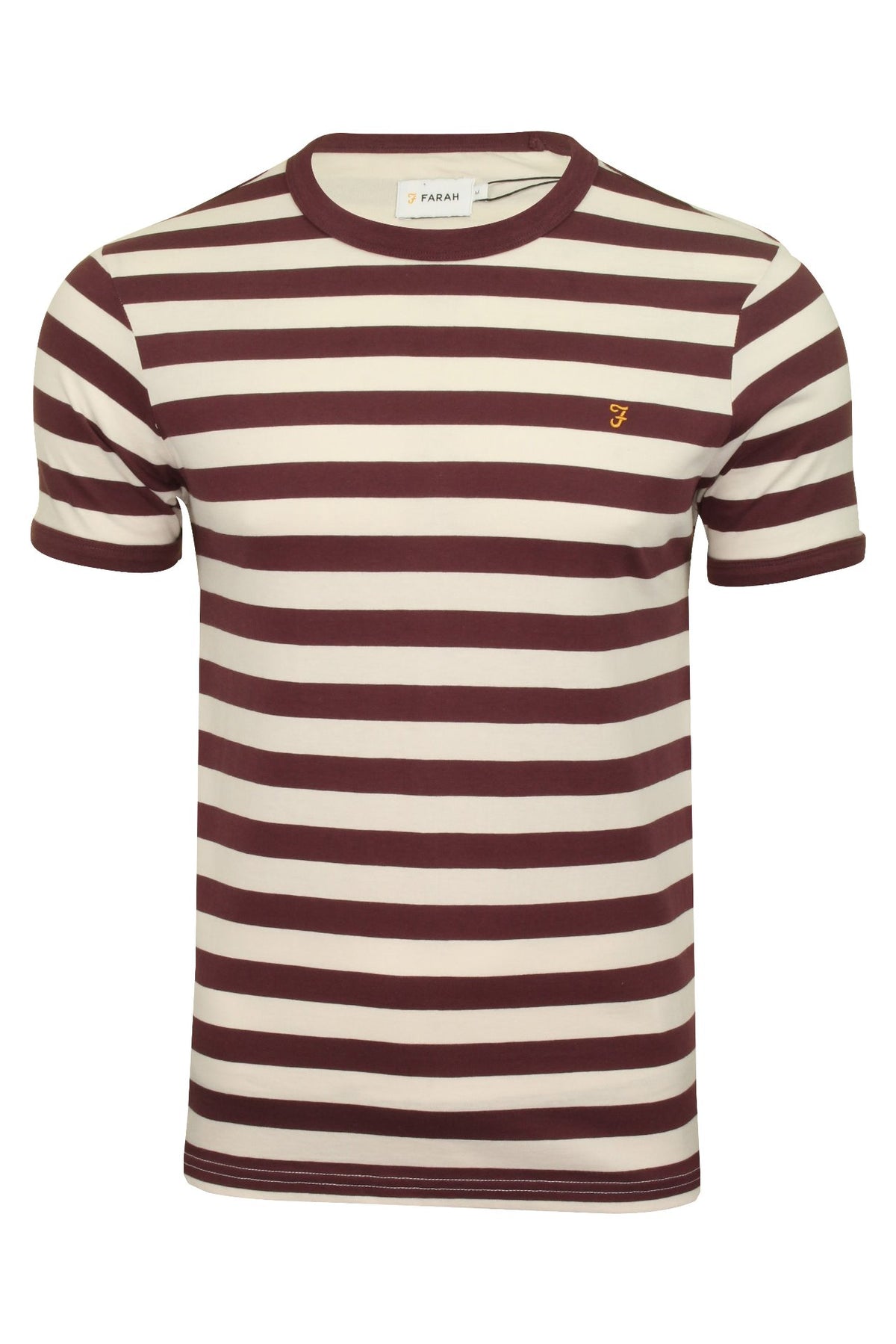Farah Mens T-Shirt 'Belgrove Stripe', 01, F4Kf8066, Farah Red/Ecru