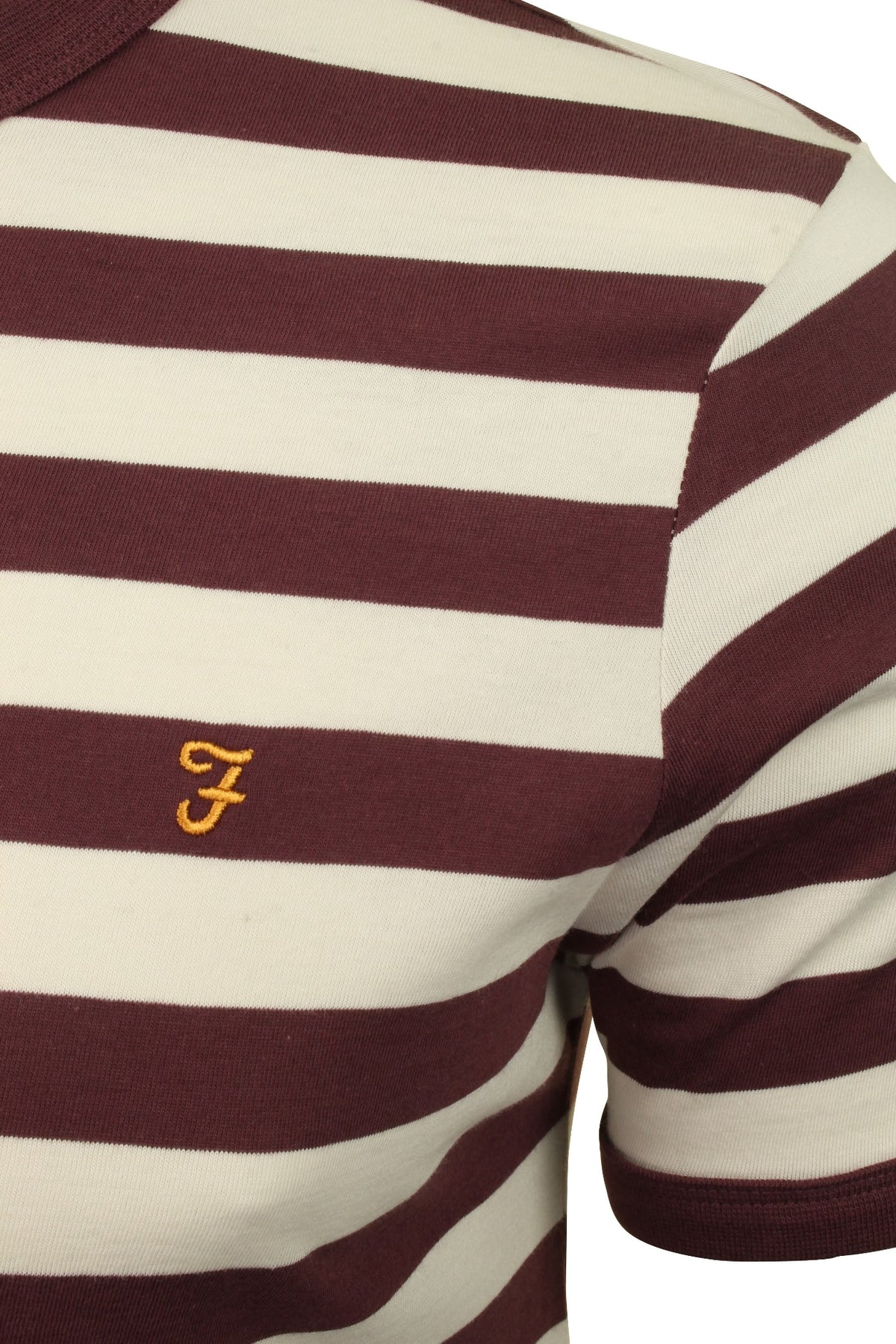Farah Mens T-Shirt 'Belgrove Stripe', 02, F4Kf8066, Farah Red/Ecru