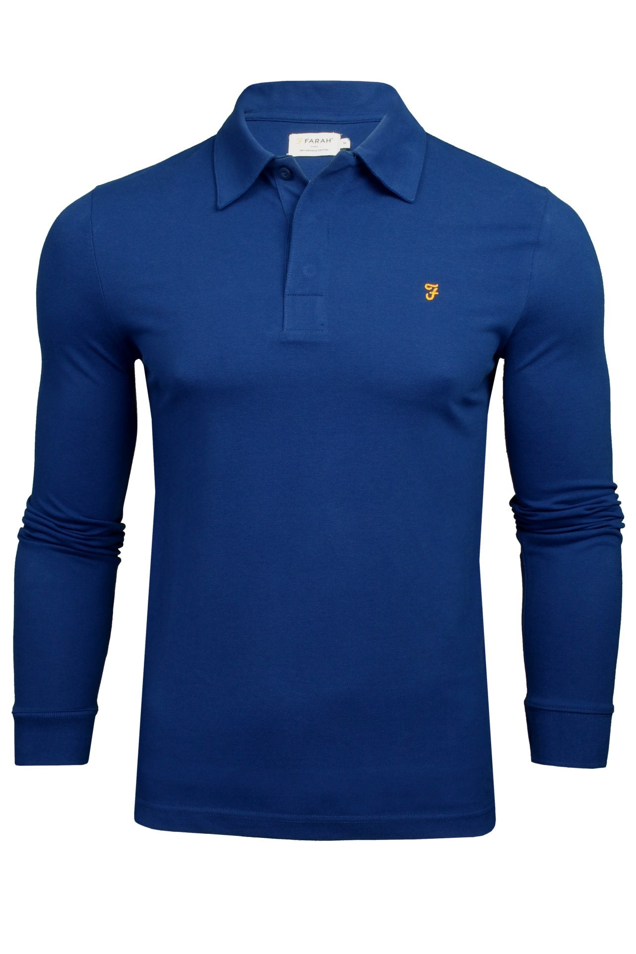 Mens farah 2024 long sleeve polo